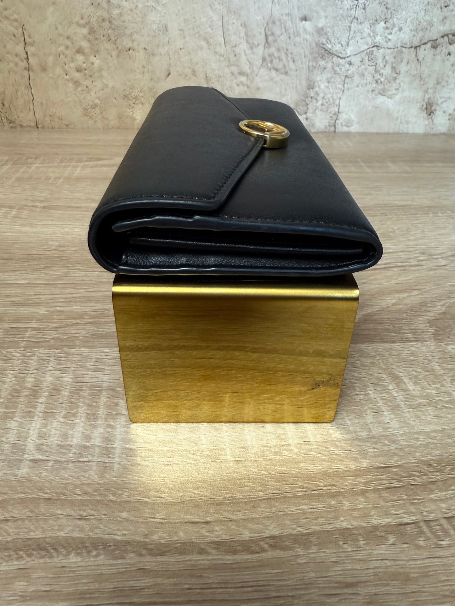 Fendi Black Leather Continental Long Wallet