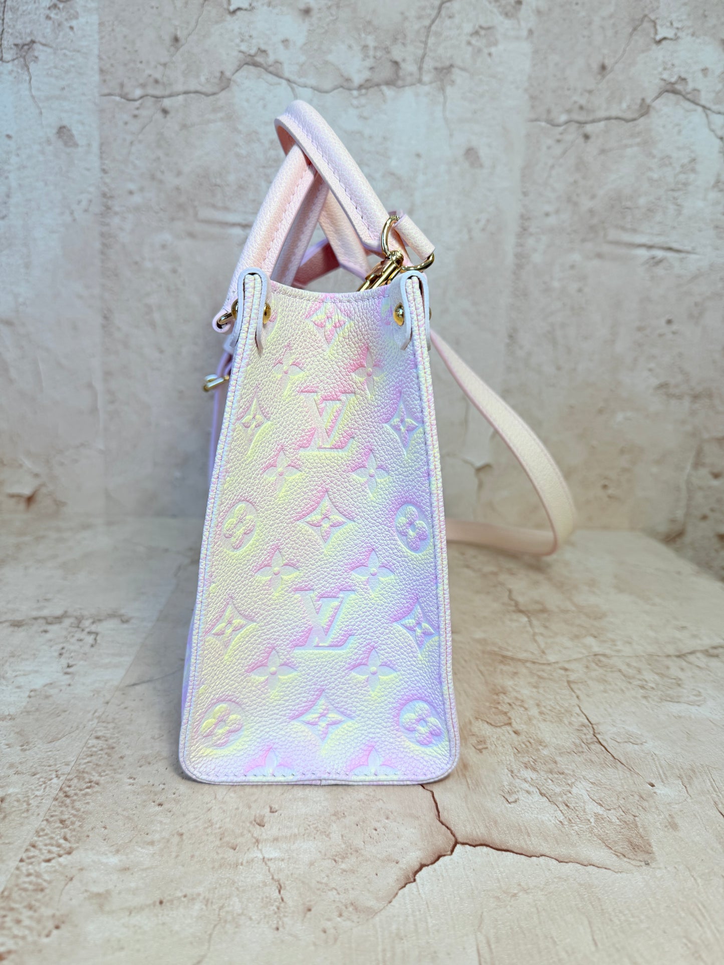 Louis Vuitton Stardust Pink Monogram Empreinte OnTheGo PM Tote