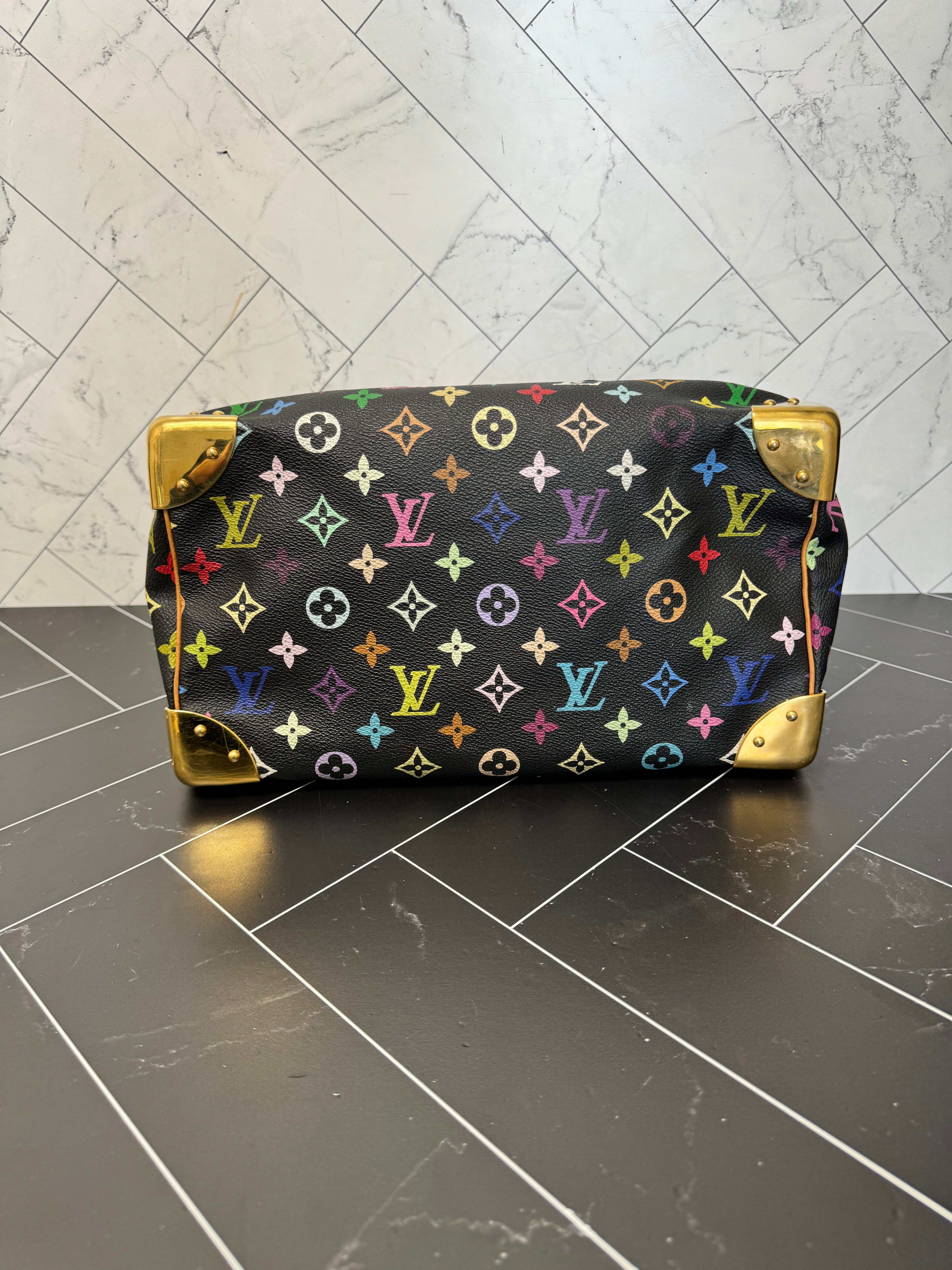 Louis Vuitton Black Multicolore Speedy 30