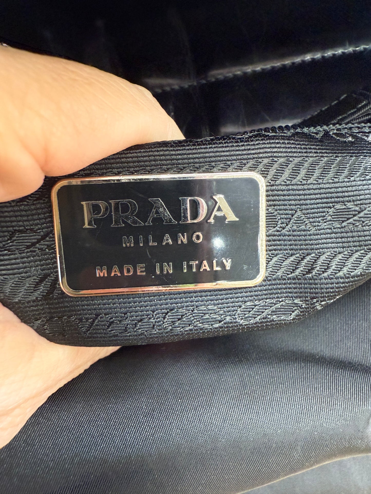 Prada Black Nylon & Leather Shoulder Bag