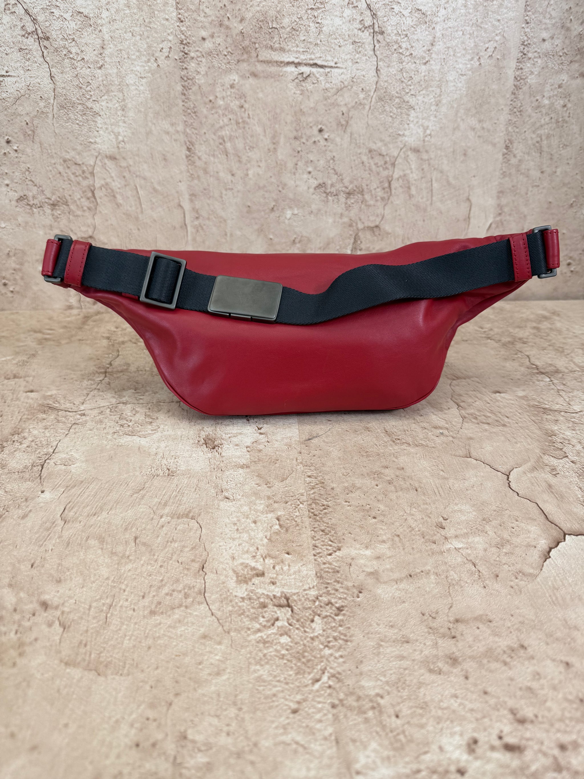 Bottega Veneta Red Intrecciato Leather Belt Bag