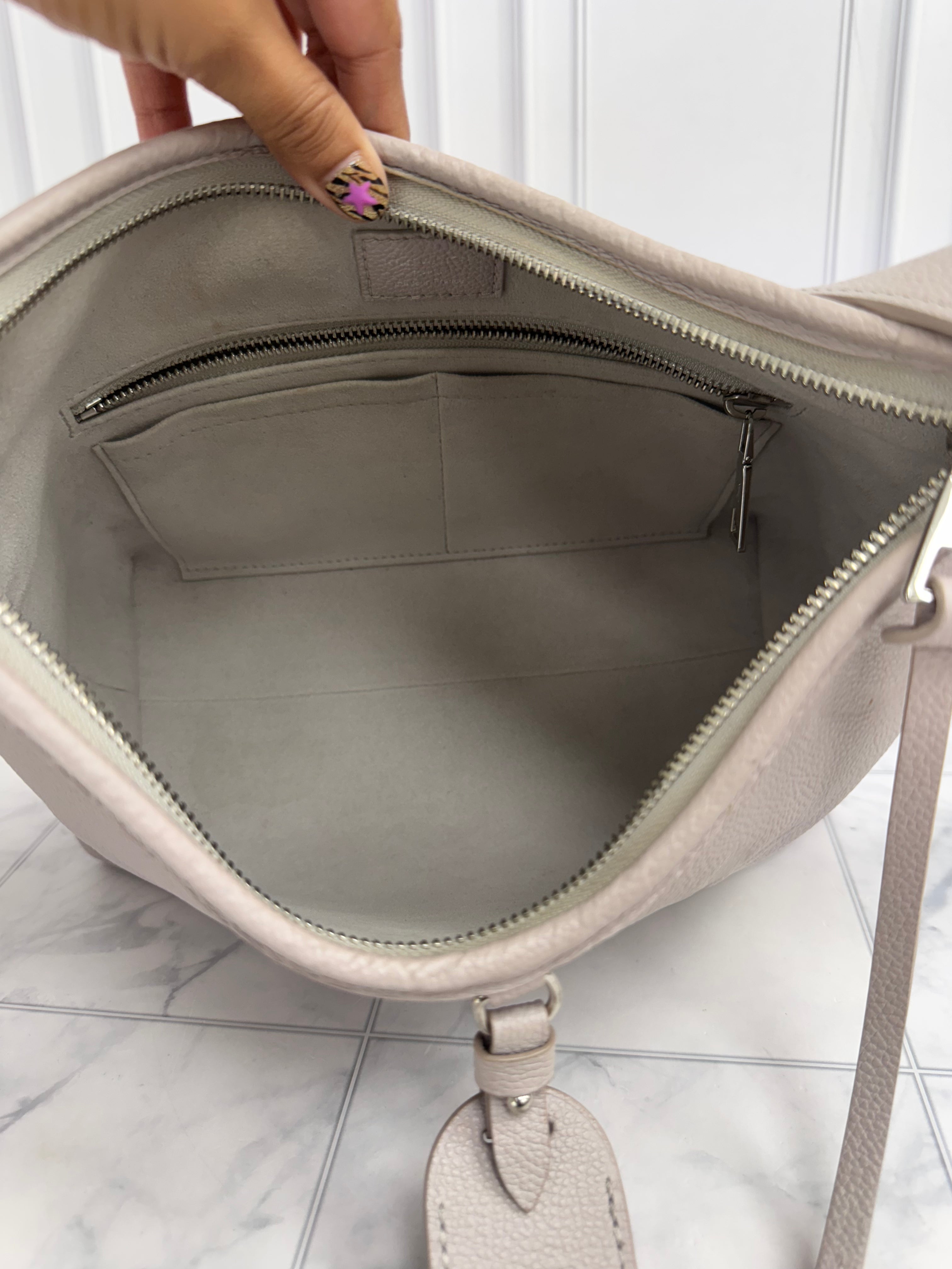 Louis Vuitton Light Grey Monogram Empreinte Carry All PM