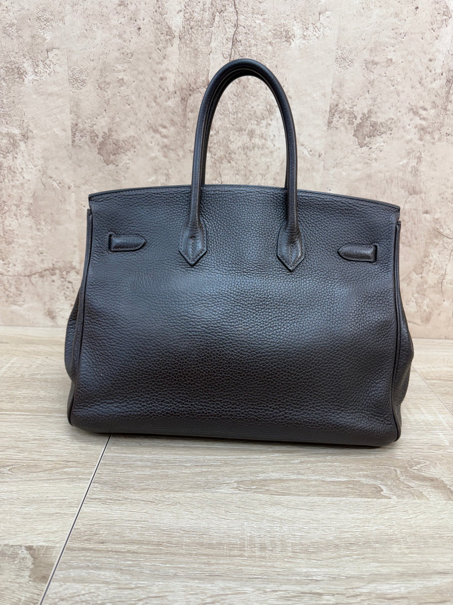 Hermes Dark Brown Clemence Leather Birkin 35