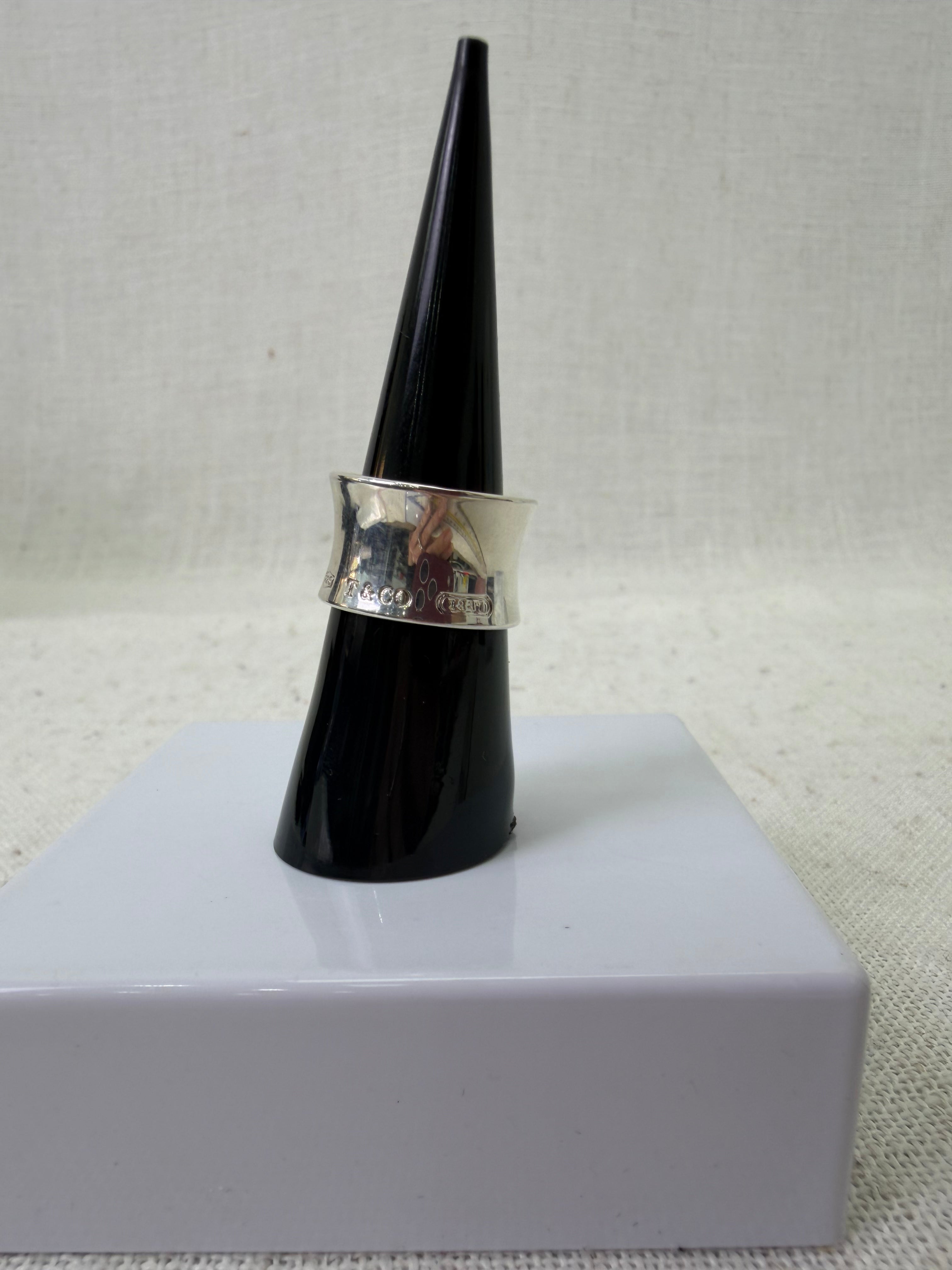 Tiffany & Co. Sterling Silver 1837 Wide Ring Size 5