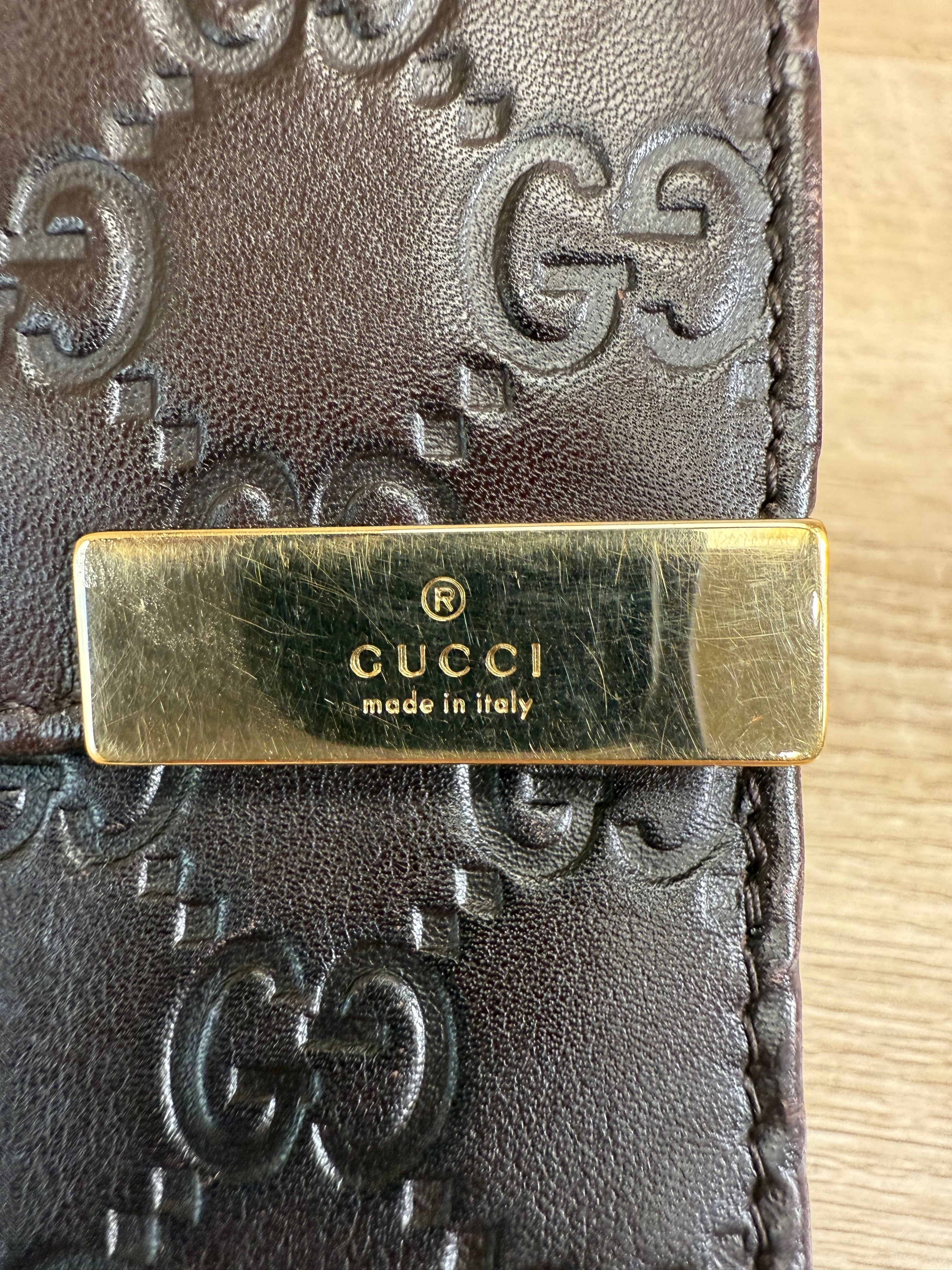 Gucci Dark Brown Leather Compact Wallet