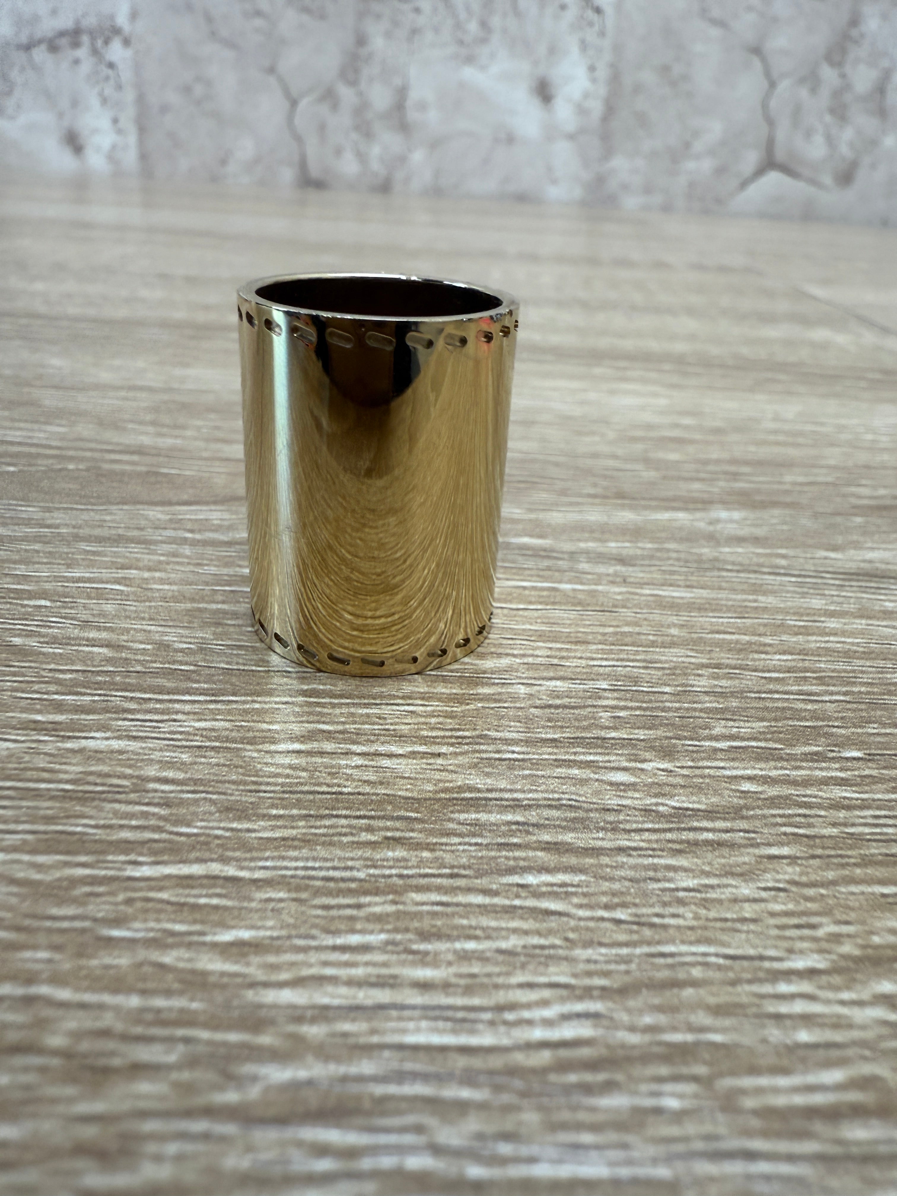 Hermes Gold Cylinder Scarf Ring