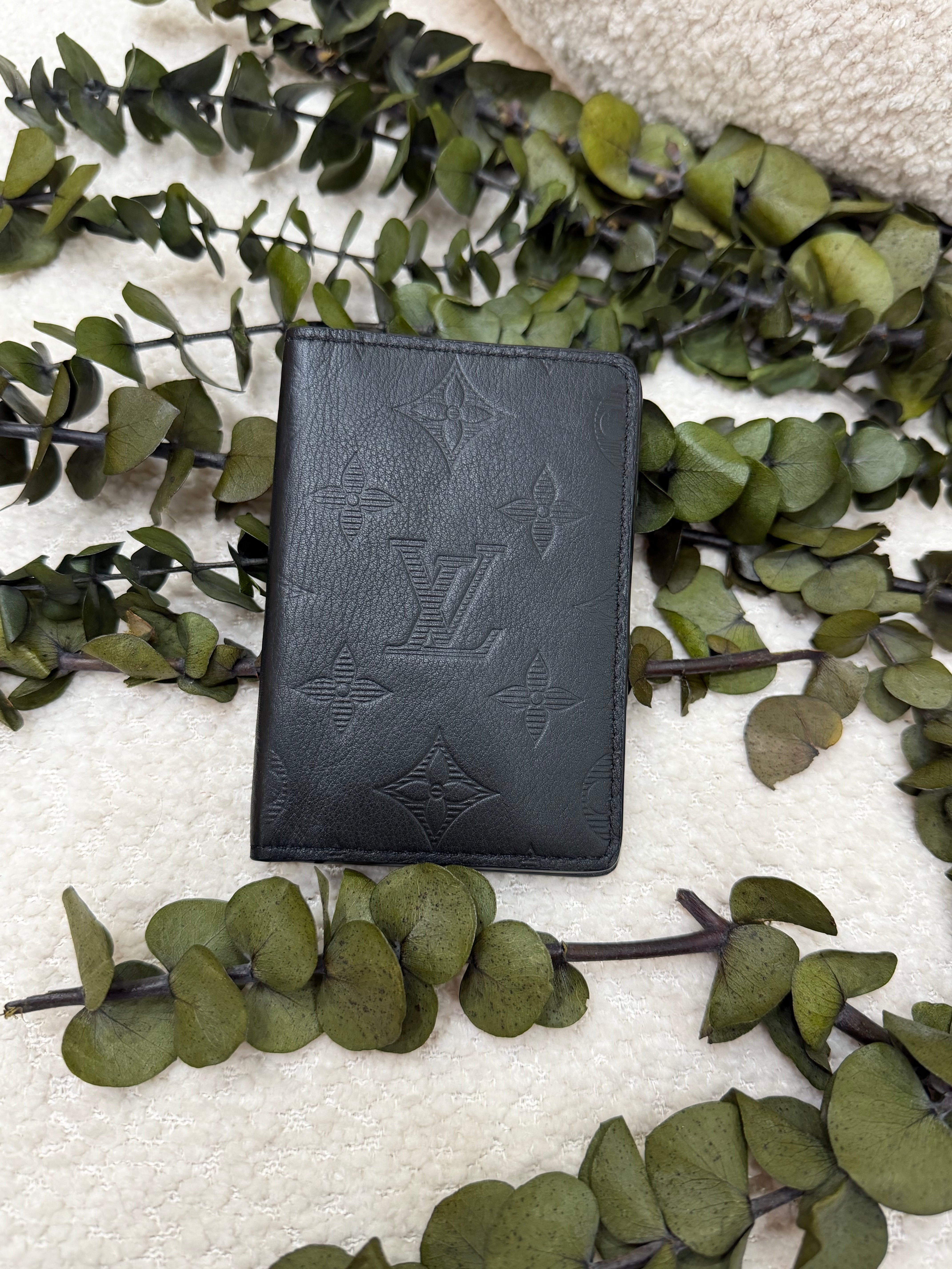 Louis Vuitton Black Shadow Leather Pocket Organizer