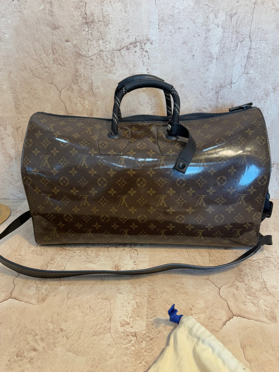 LIKE NEW- Louis Vuitton Limited Edition Monogram Glaze Canvas Keepall Bandouliere 50