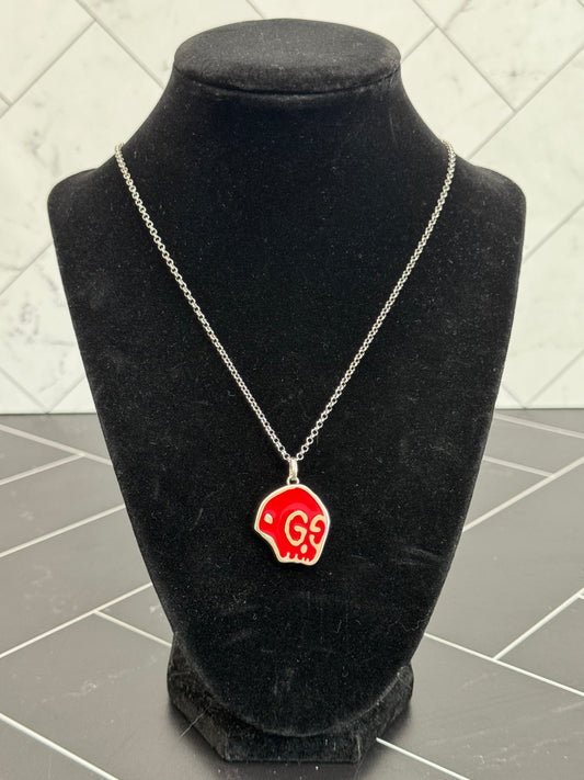 BRAND NEW Gucci Red Skull Enamel Necklace