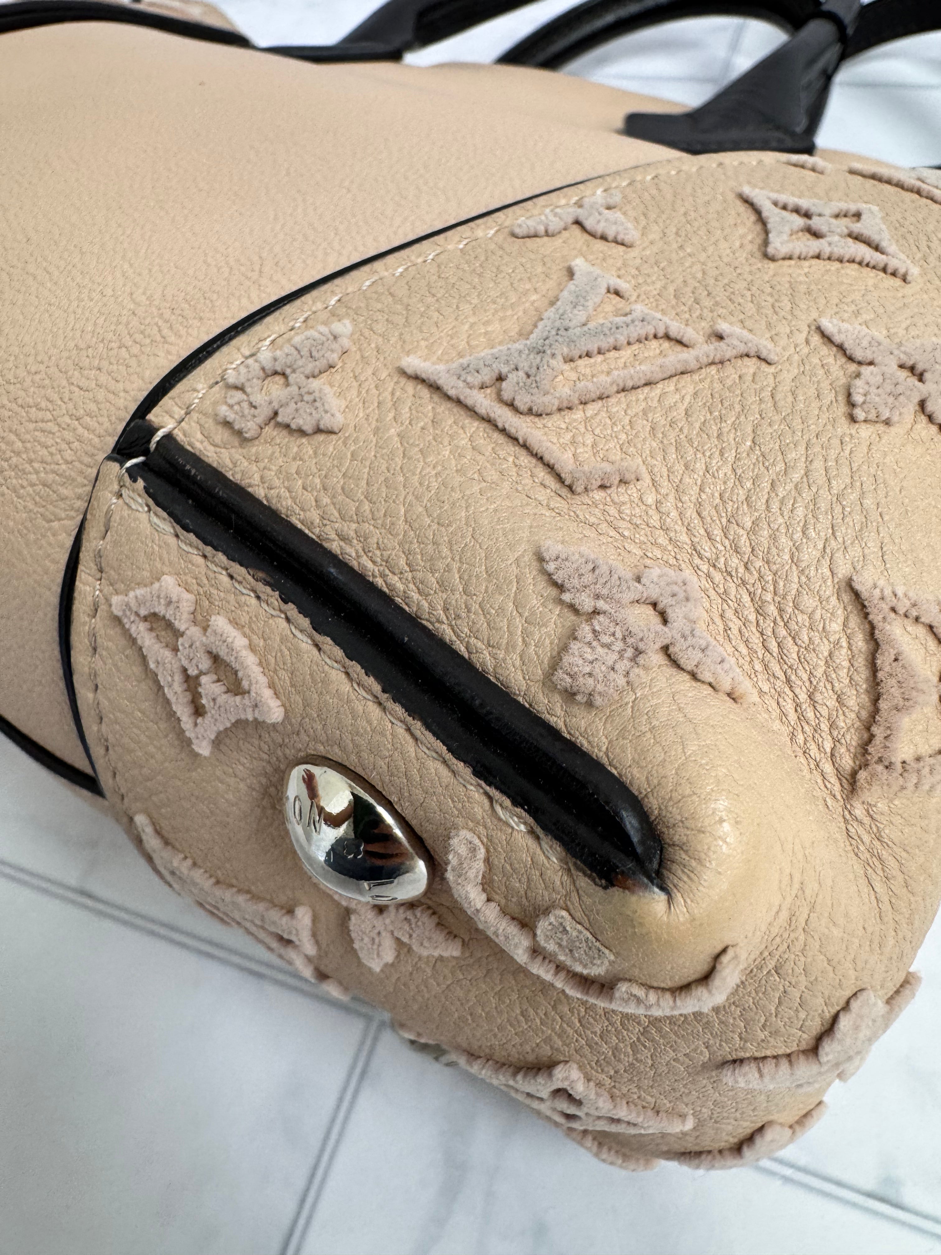 Louis Vuitton Pink Grained Leather W Tote BB