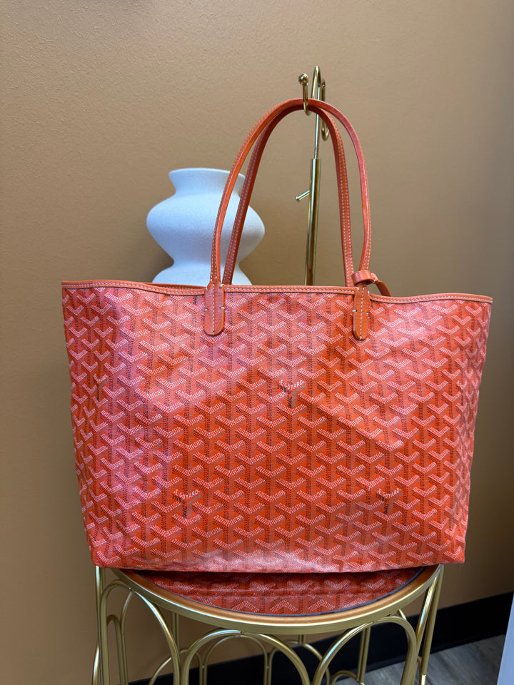 Goyard Orange Goyardine Leather Saint Louis PM Tote