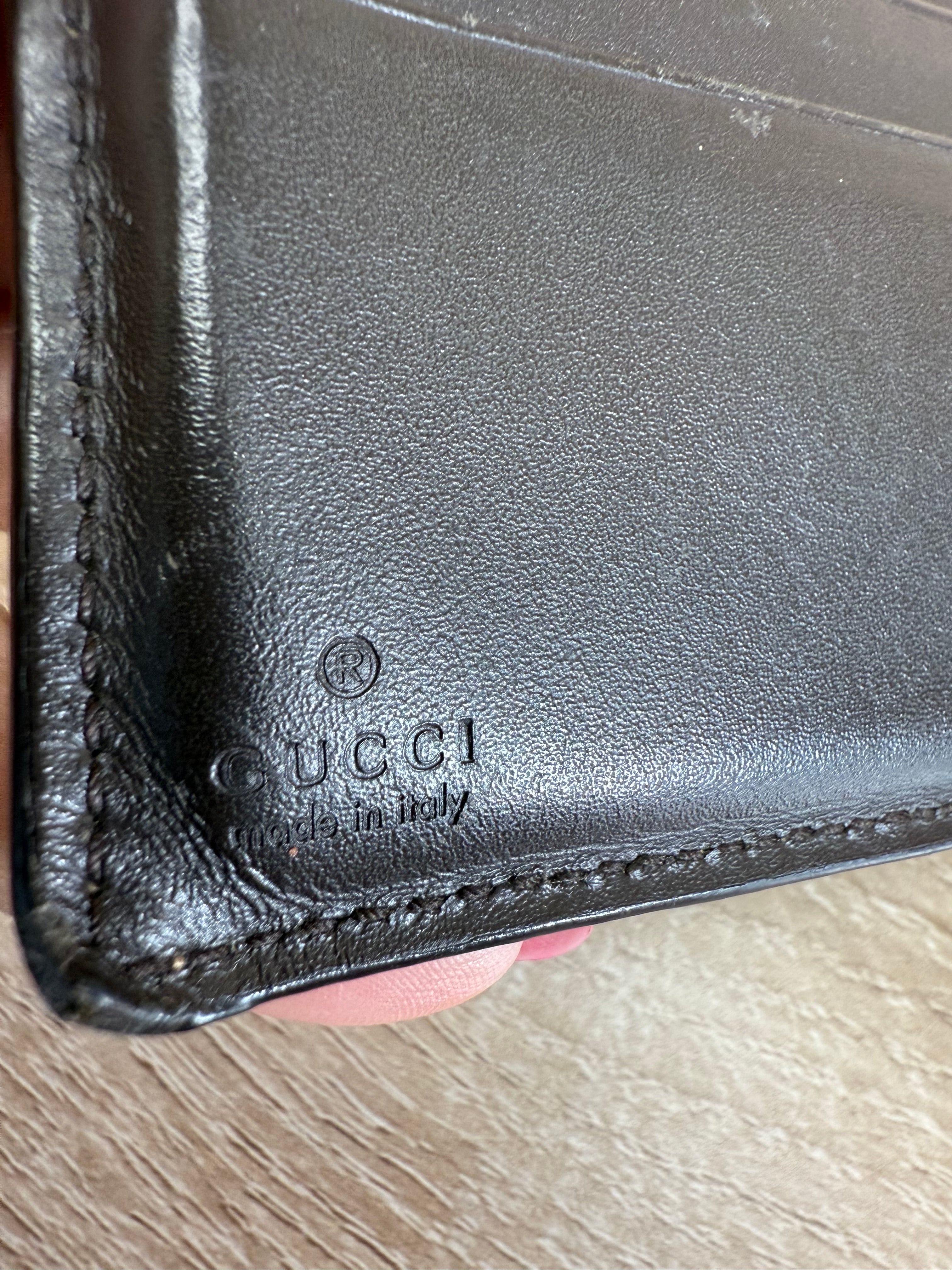 Gucci Brown Canvas GG Supreme Bifold Wallet