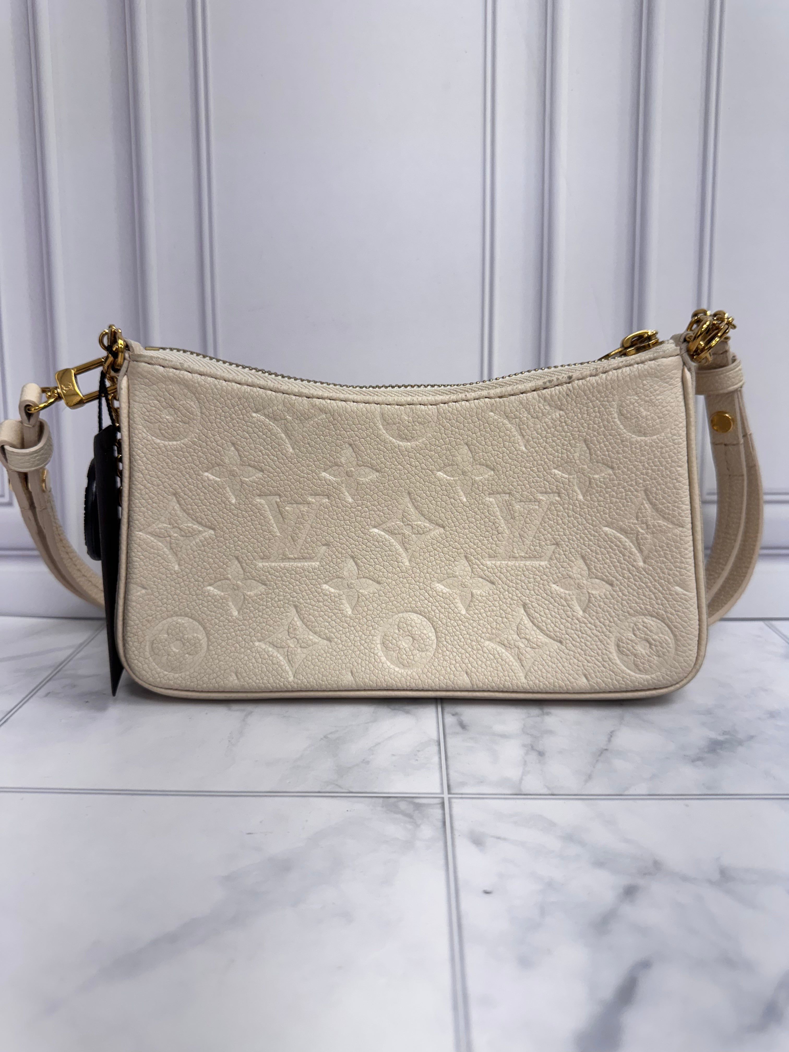 Louis Vuitton Cream Monogram Empreinte Easy Pouch On Strap Shoulder Bag