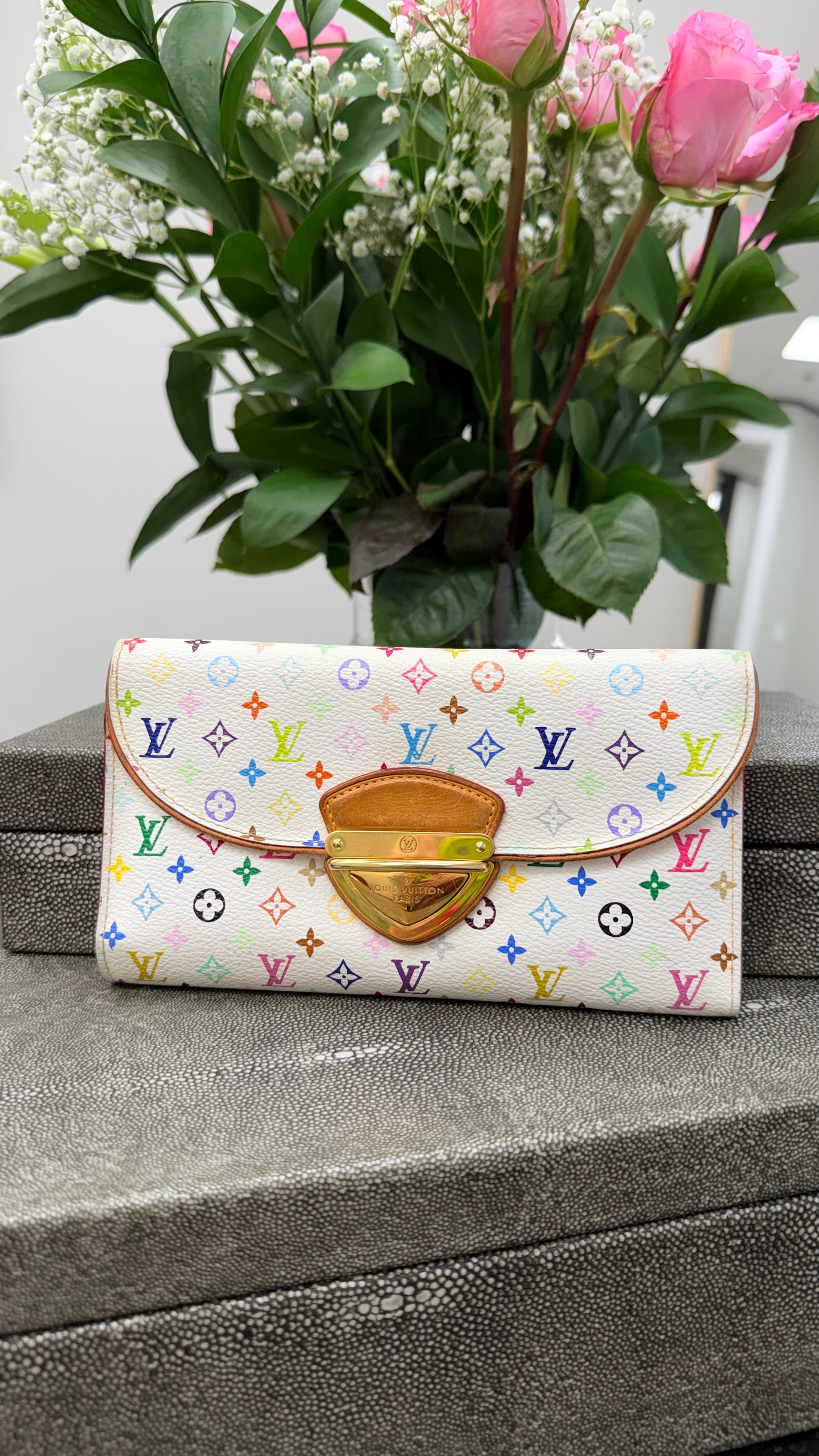 Louis Vuitton White Multicolor Monogram Eugenie Wallet