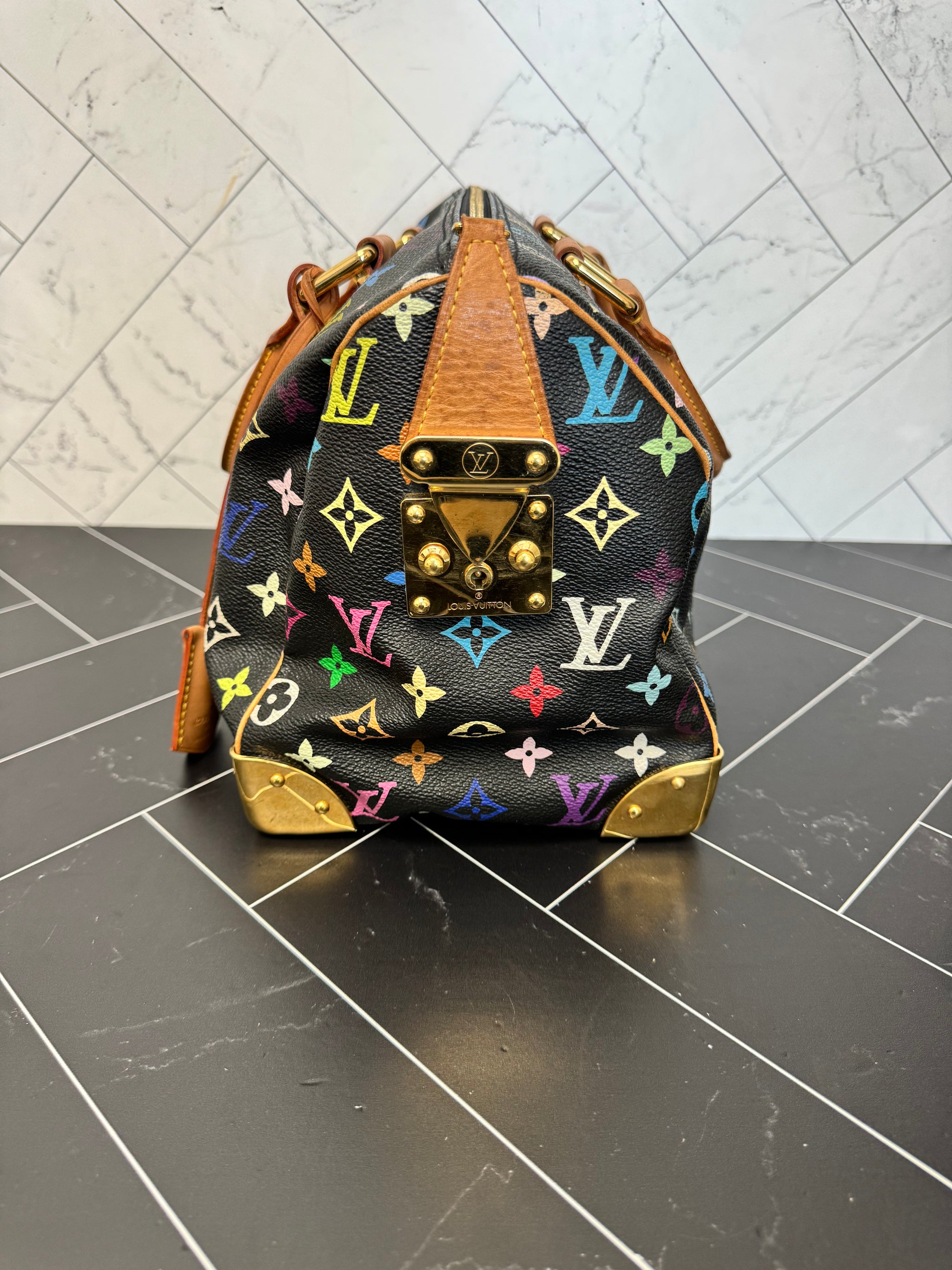 Louis Vuitton Black Multicolore Speedy 30