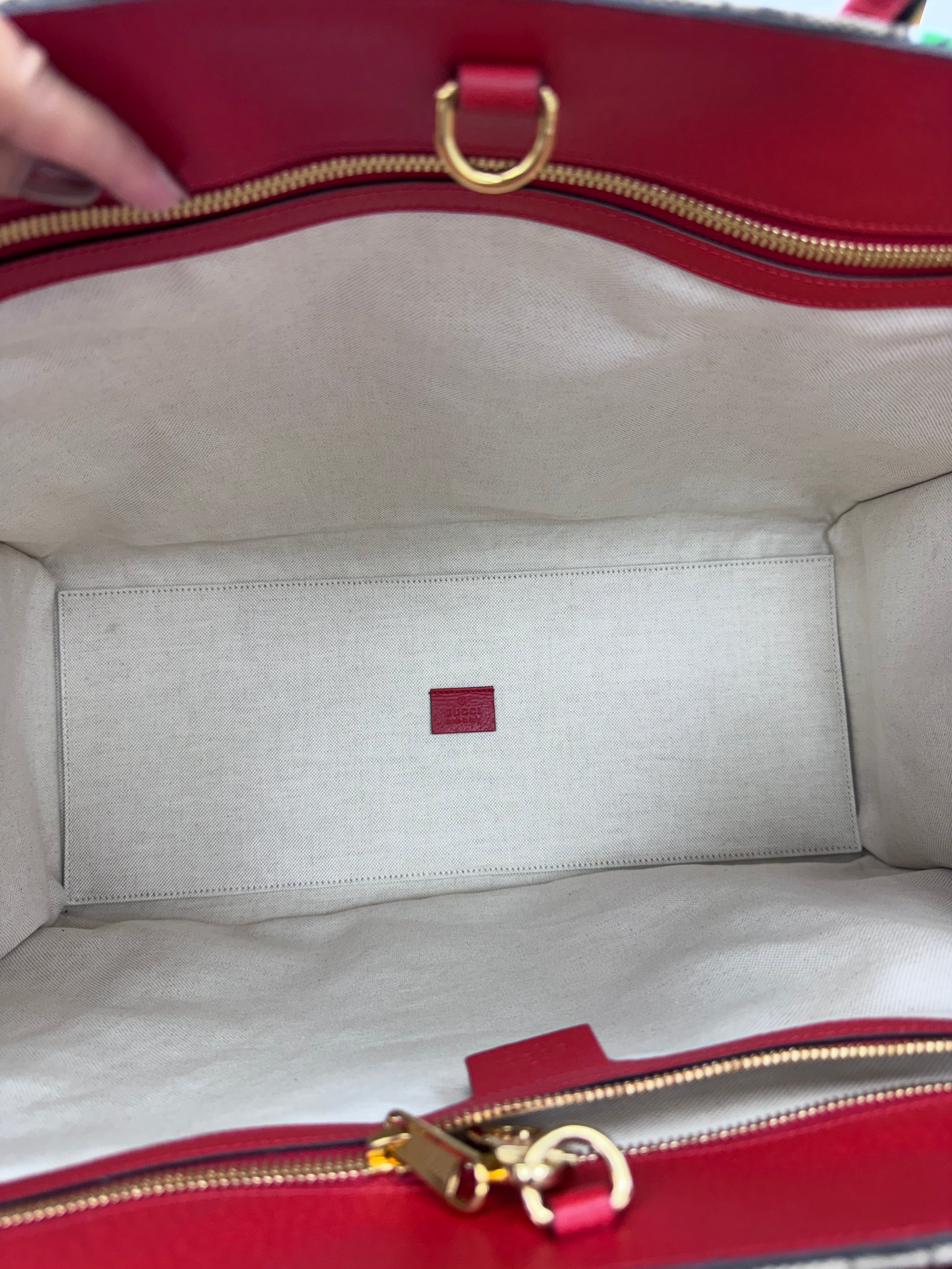 Gucci GG Supreme Apple Monogram Large Open Tote Bag