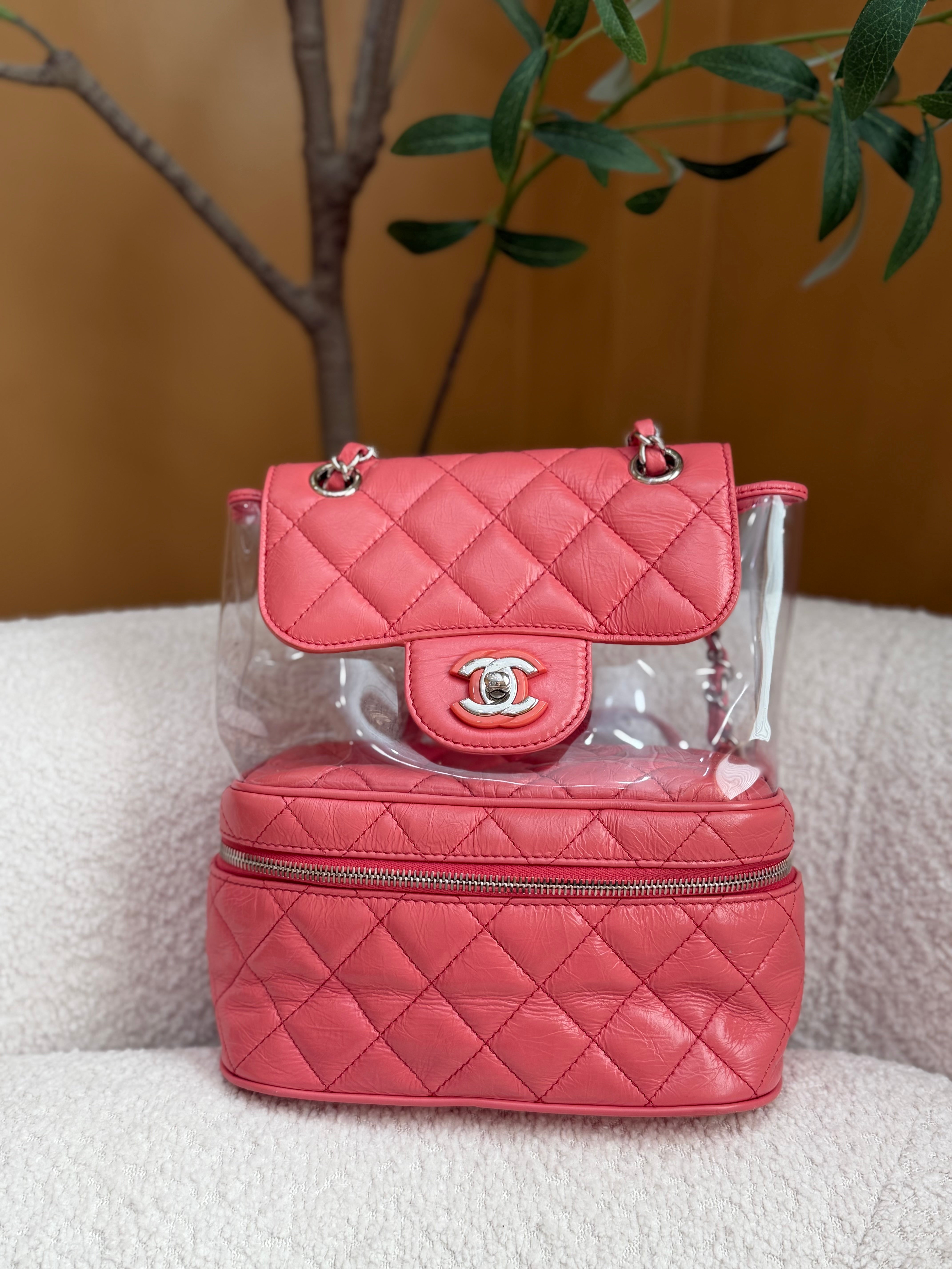 Chanel Pink Quilted Calfskin x PVC Backpack