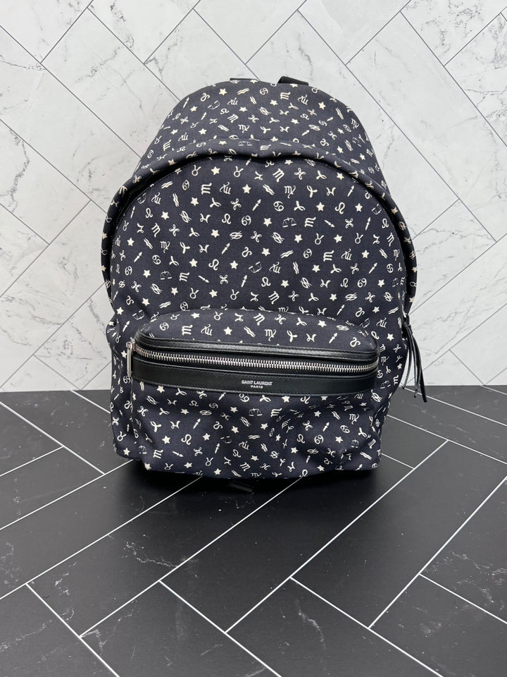 Saint Laurent Navy & Black Zodiac  Canvas Backpack