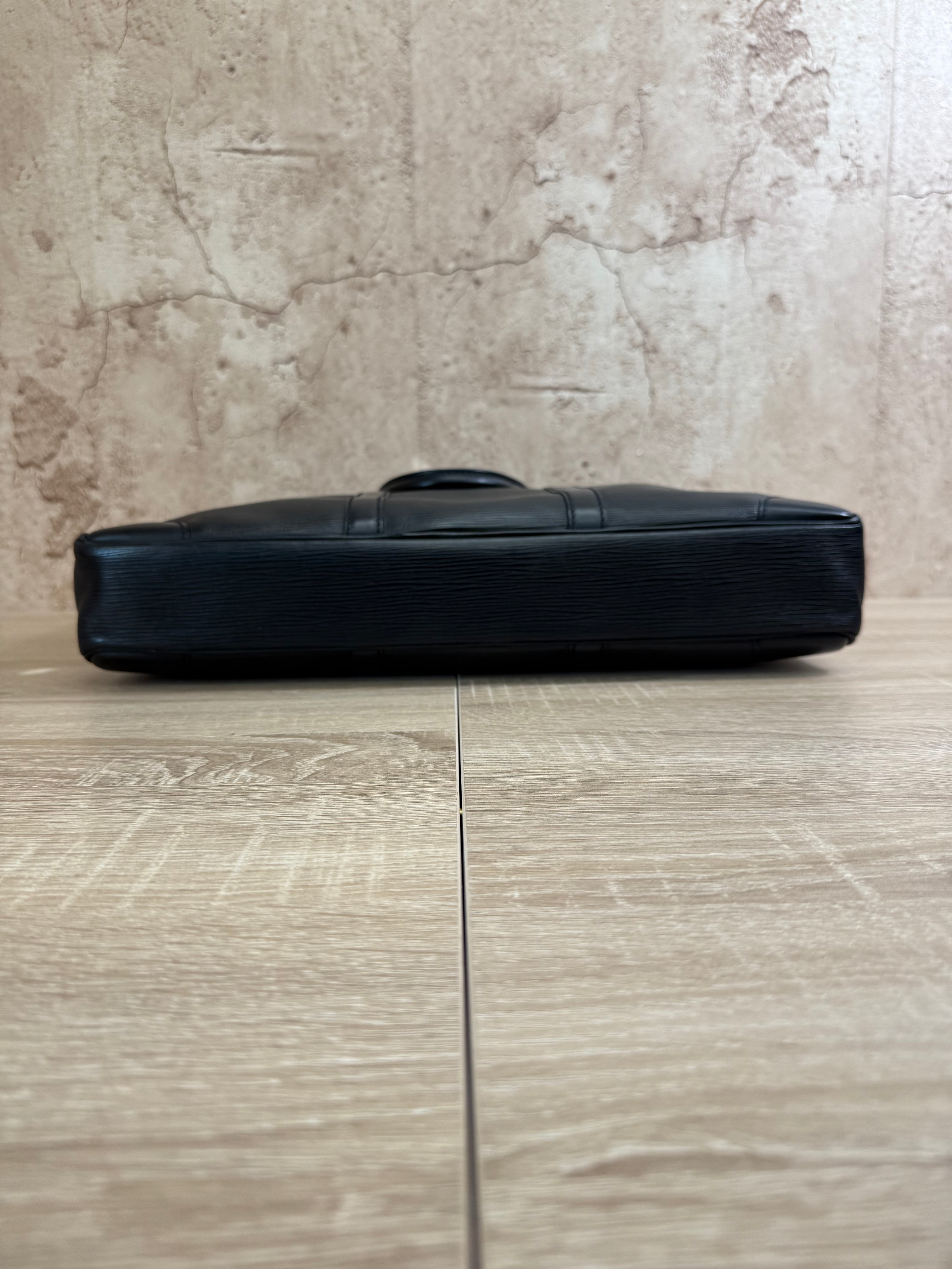 Louis Vuitton Black Epi Document Voyage Business Bag