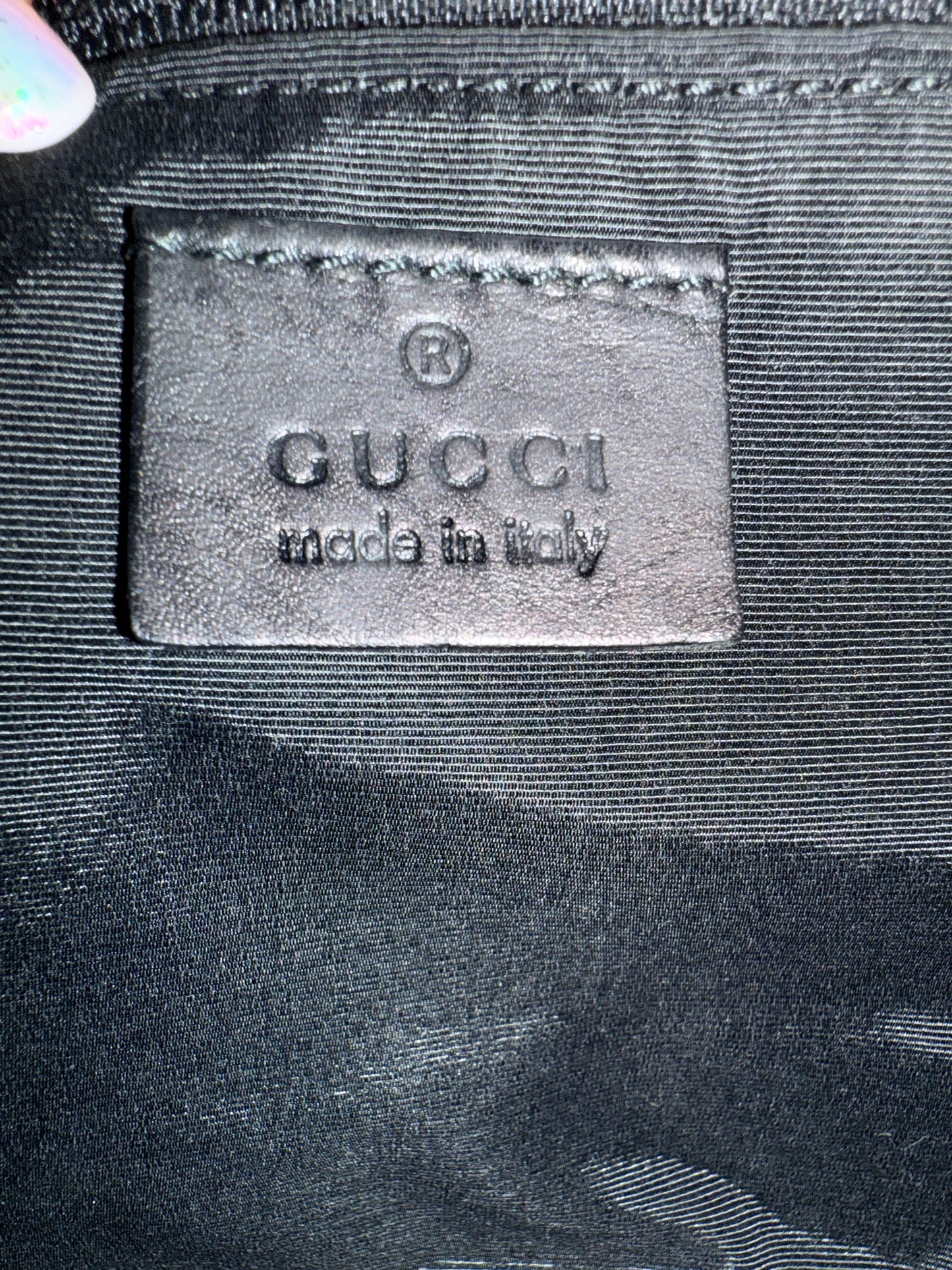 Gucci Black GG Canvas & Leather Pouch