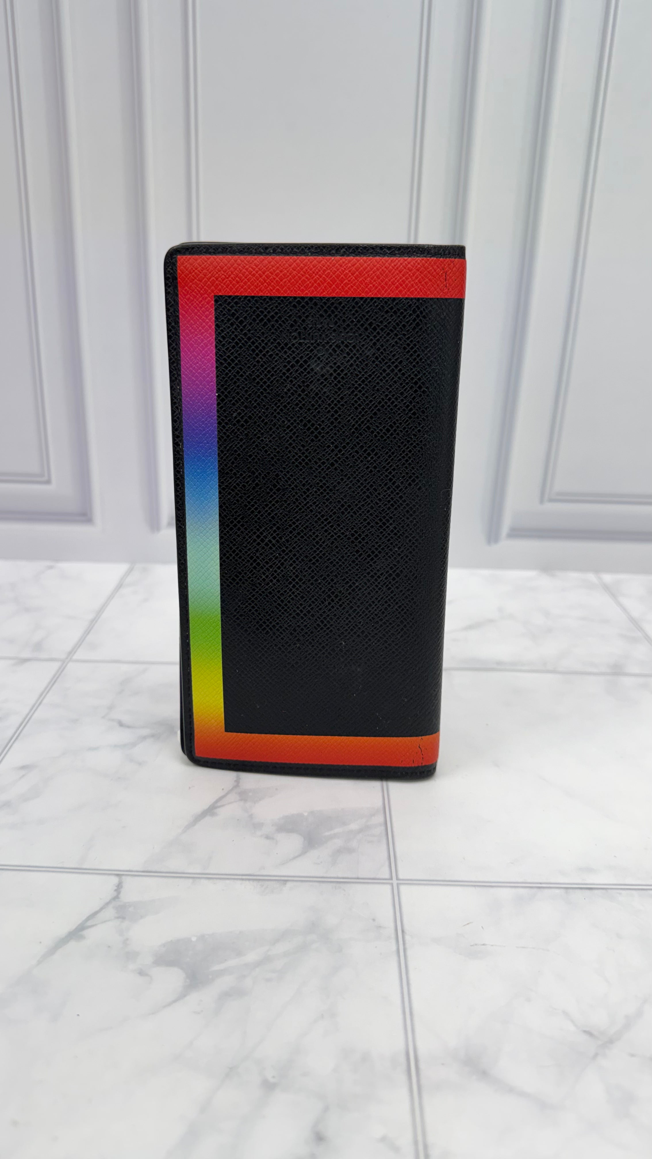 Louis Vuitton Black Taiga Leather Rainbow Brazza