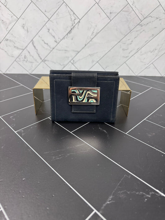 Fendi Black Canvas Compact Wallet