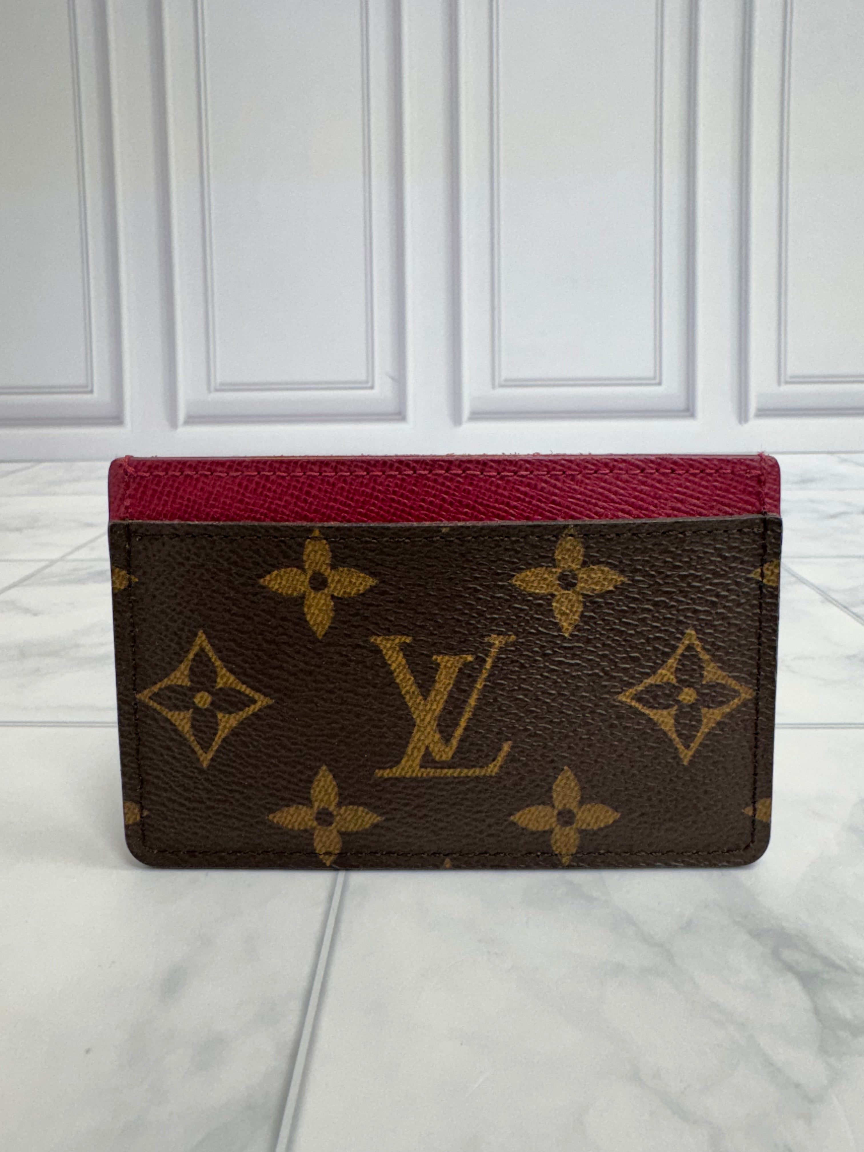 Louis Vuitton Monogram And Fuchsia Card Case