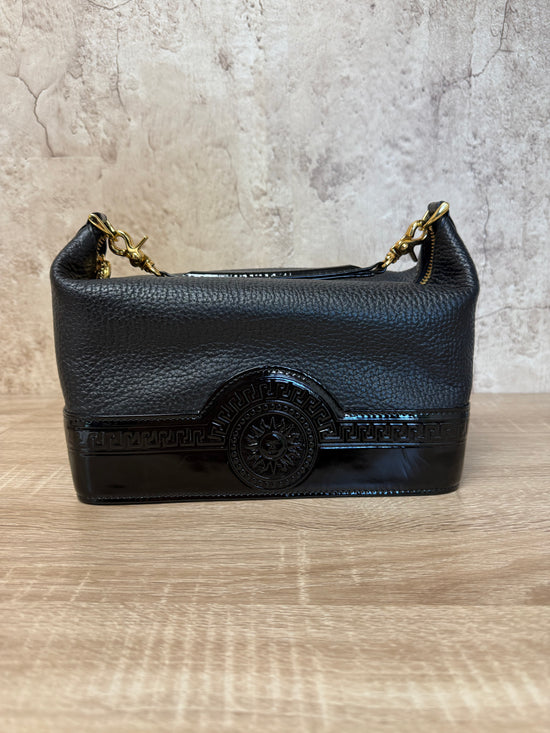 LIKE NEW- Versace Black Leather Hand Bag