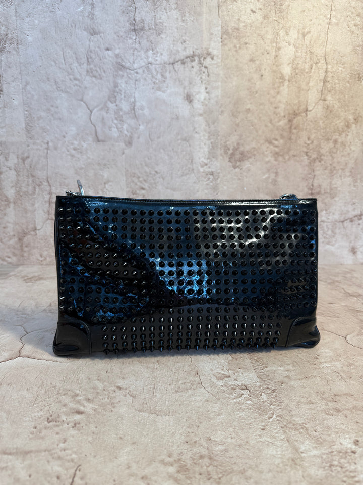 Christian Louboutin Patent Leather Spiked Clutch