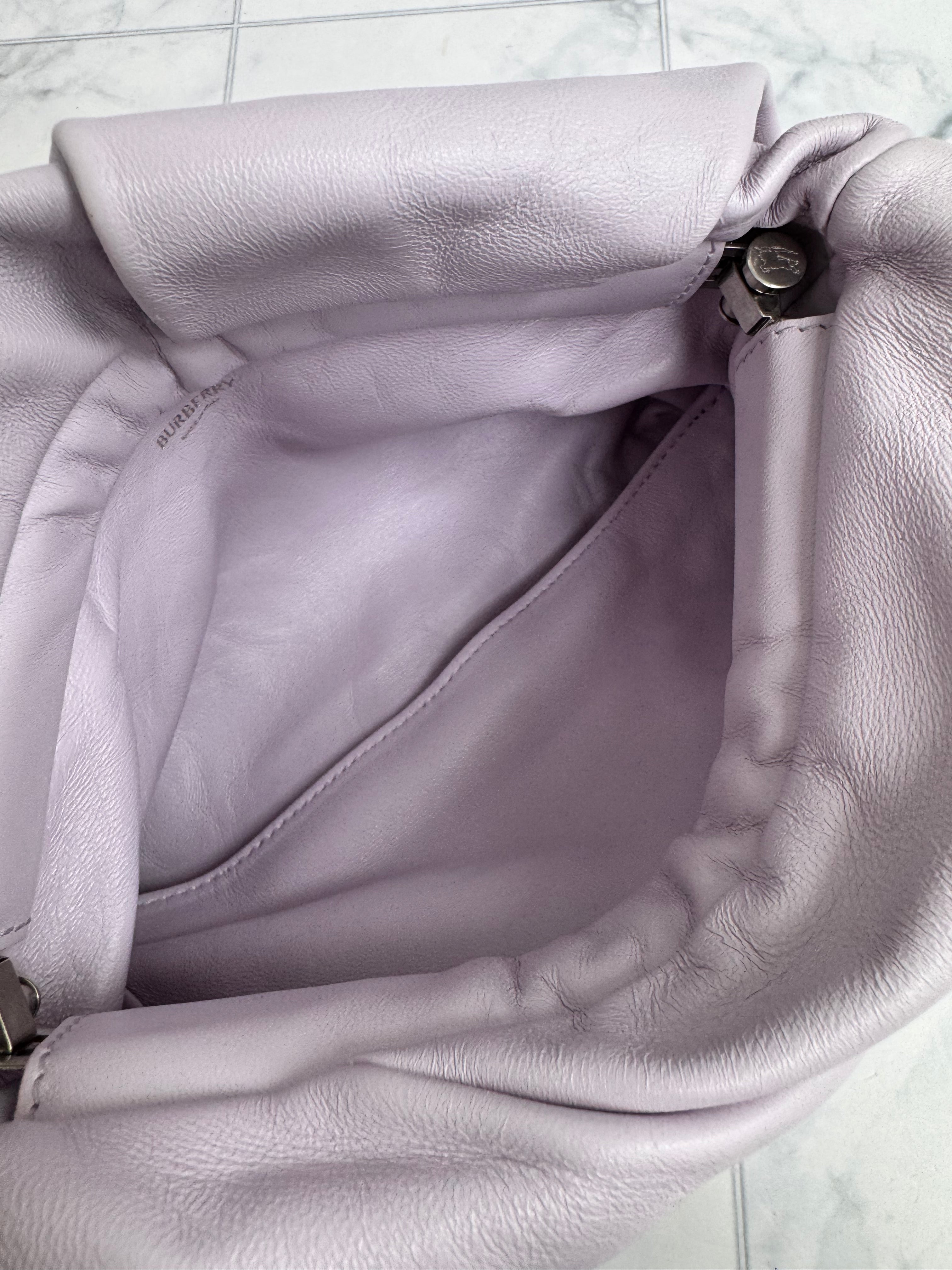 Burberry Light Purple Leather Rose Clutch