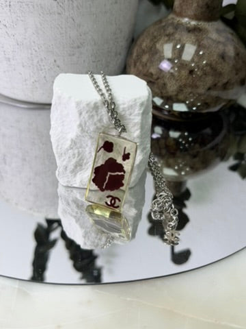 Chanel Resin CC Camellia & Silver Necklace