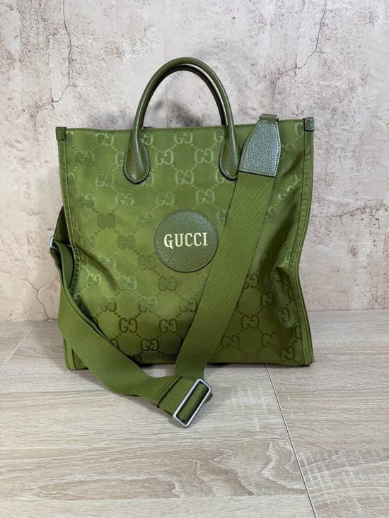 Gucci Green GG Econyl Off the Grid Tote Bag