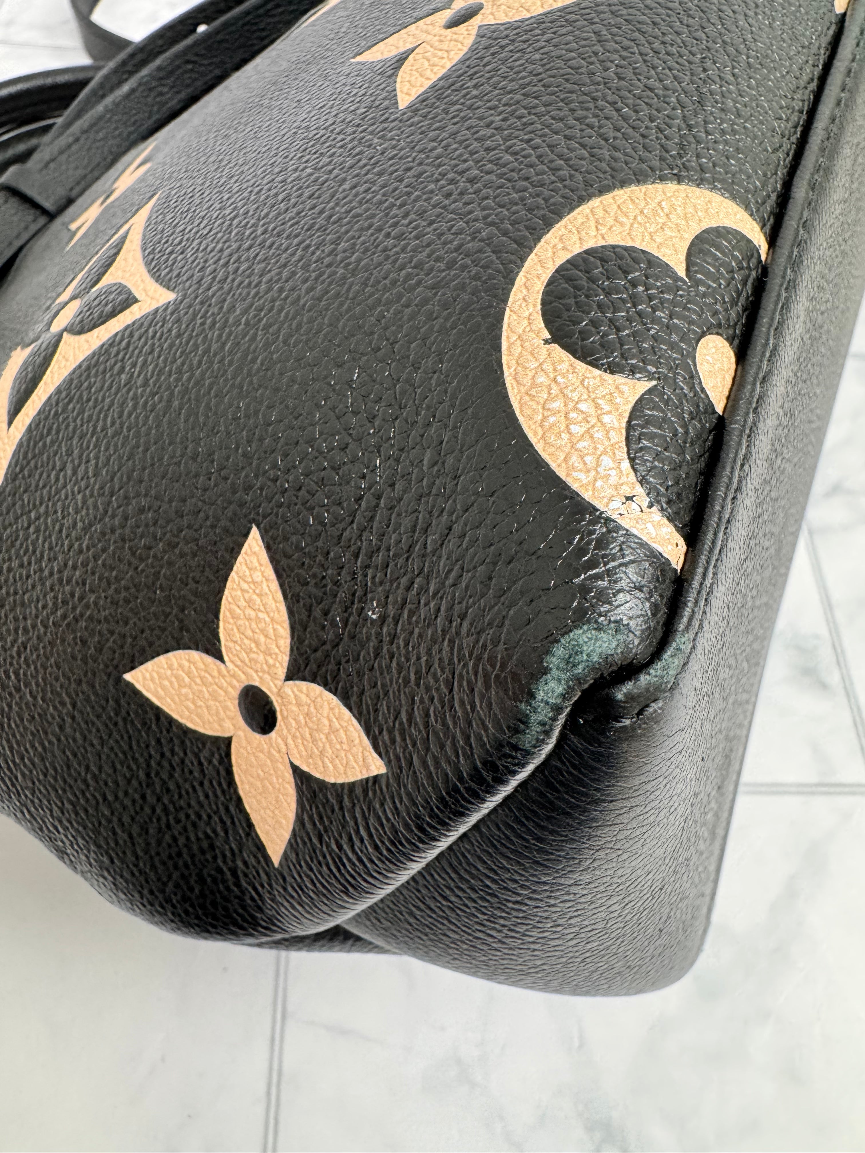 Louis Vuitton Black And Beige Monogram Empreinte Giant Palais Petit 2Way Bag