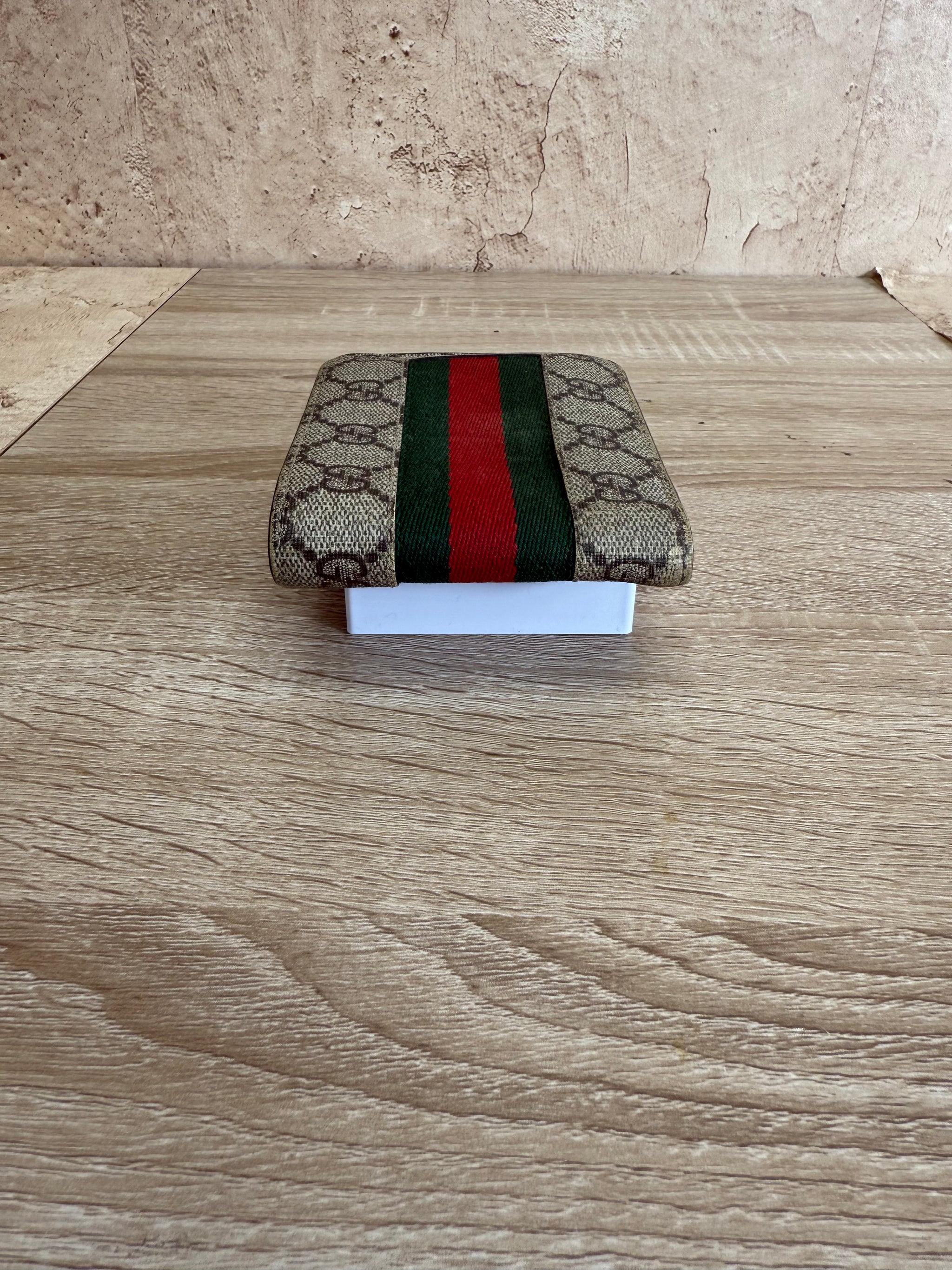 Gucci Brown Canvas GG Supreme Bifold Wallet