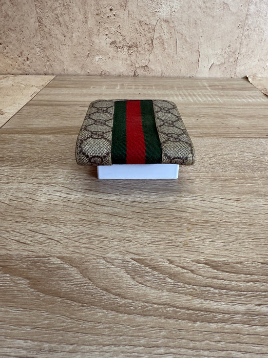 Gucci Brown Canvas GG Supreme Bifold Wallet