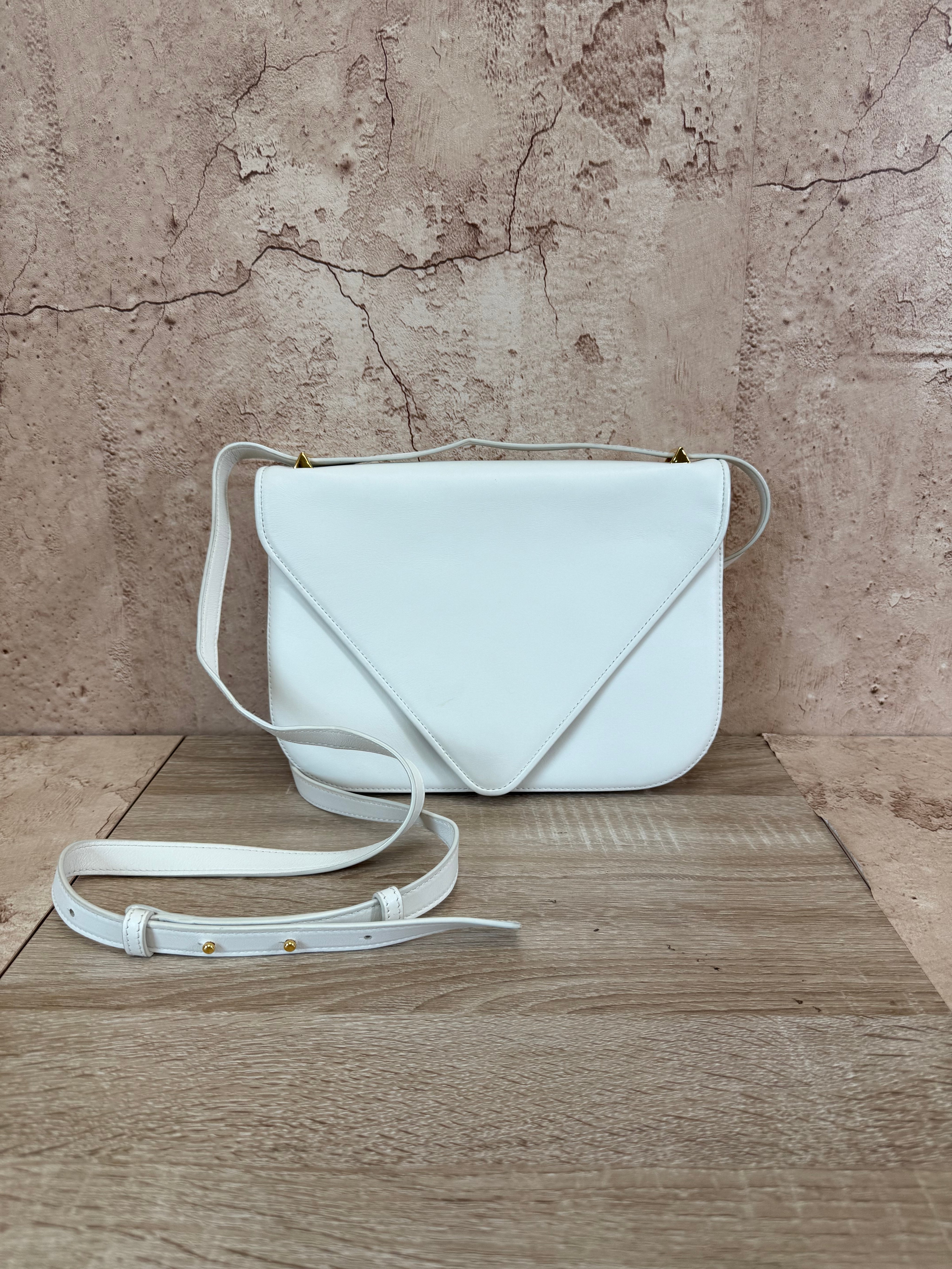 Bottega Veneta White Leather Mount Shoulder Bag