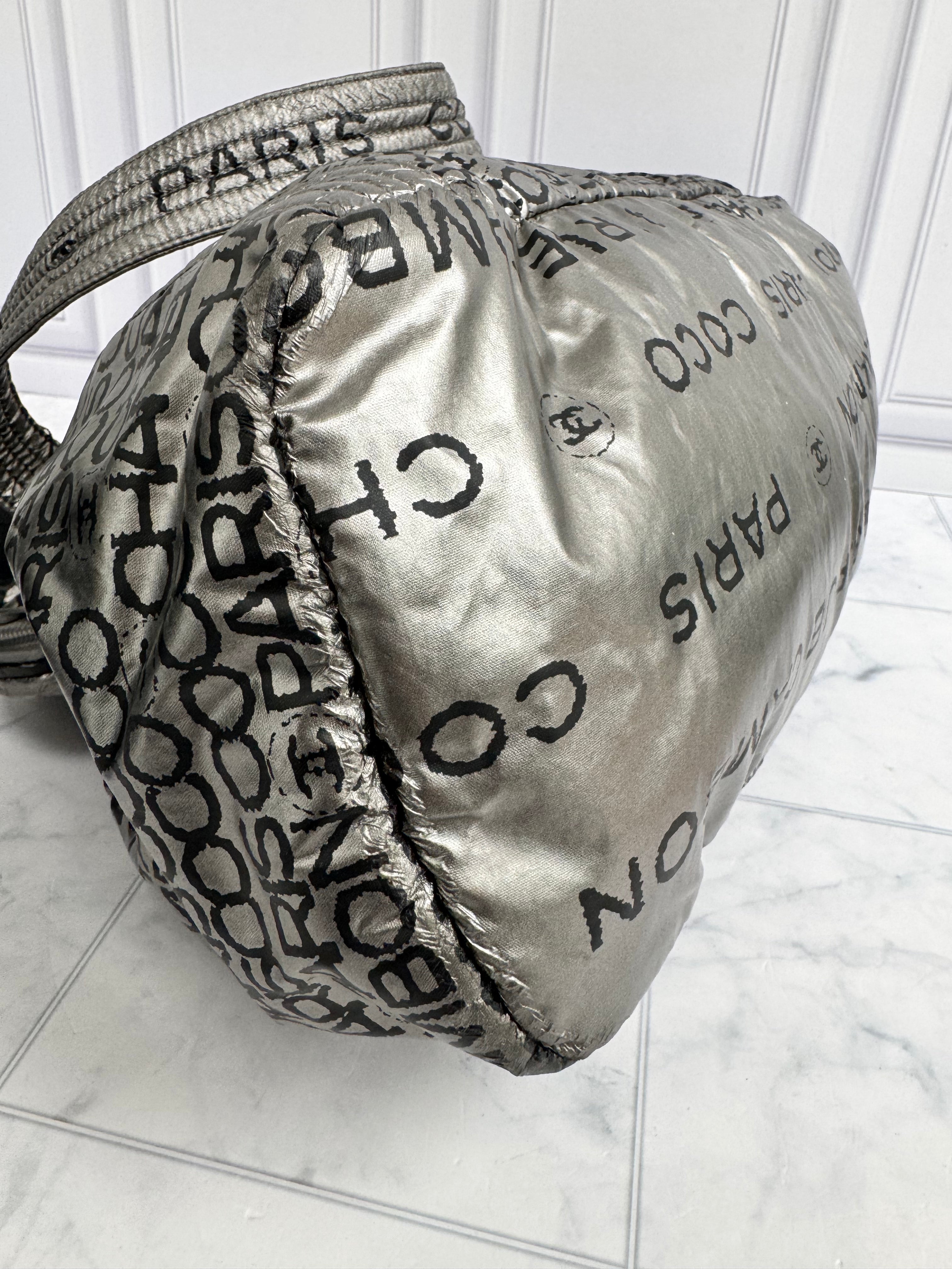 Chanel Silver Nylon Unlimited Ligne Tote Bag