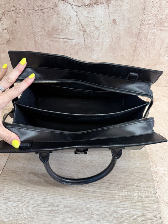 Saint Laurent YSL Black Leather Uptown Tote