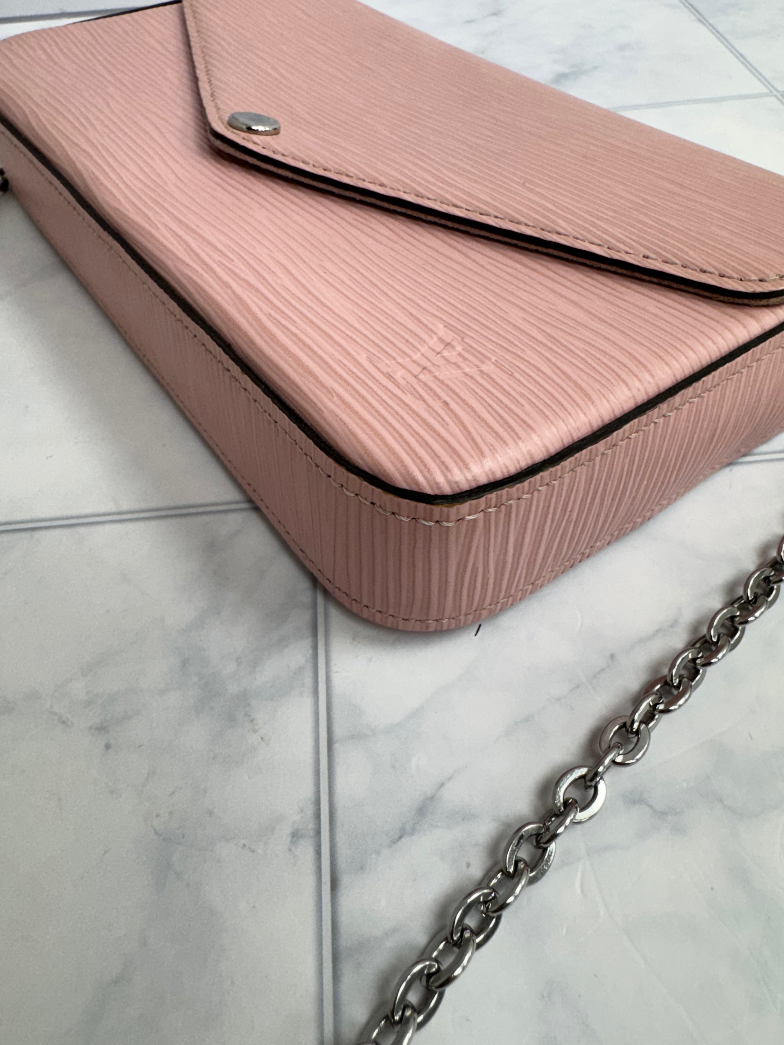 Louis Vuitton Pink Epi Leather Felicie Pochette