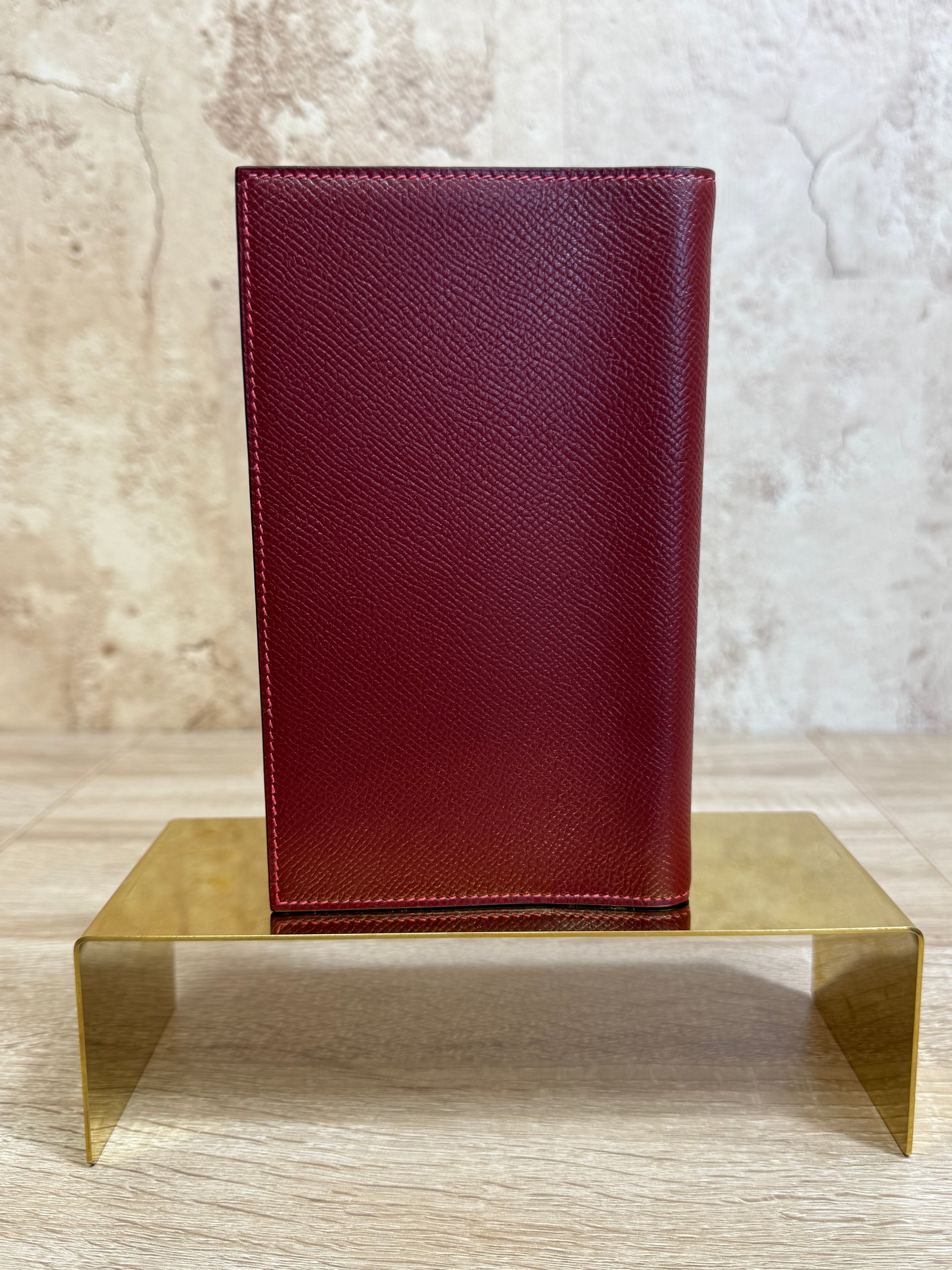 Hermes Red Leather Passport Holder