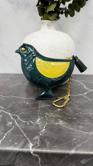 Louis Vuitton Green Vernis Bird Key Pouch