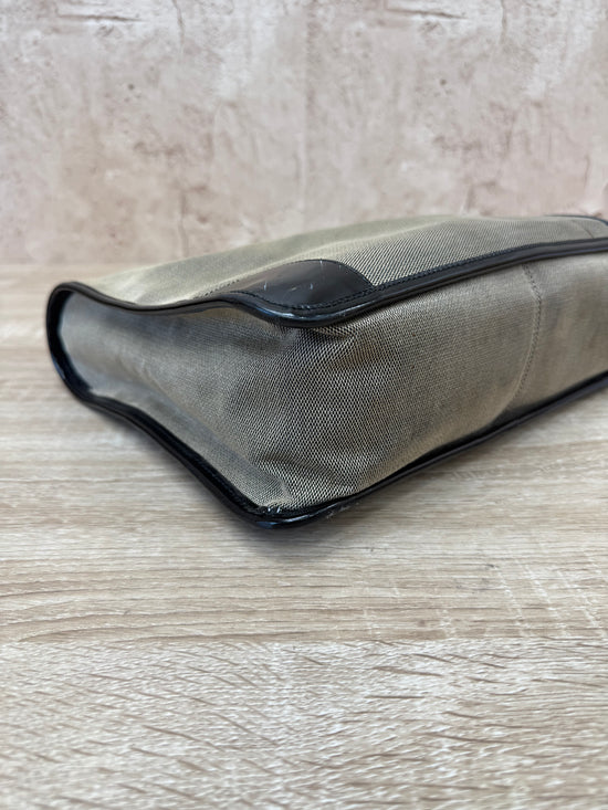 Gucci Brown Canvas & Patent Leather Shoulder Bag