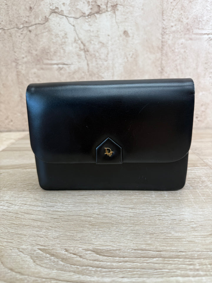 Christian Dior Black Leather Chain Shoulder Bag