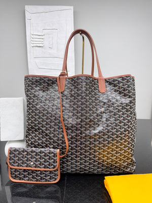 LIKE NEW - Goyard Black Coated Canvas Saint Louis XXL
