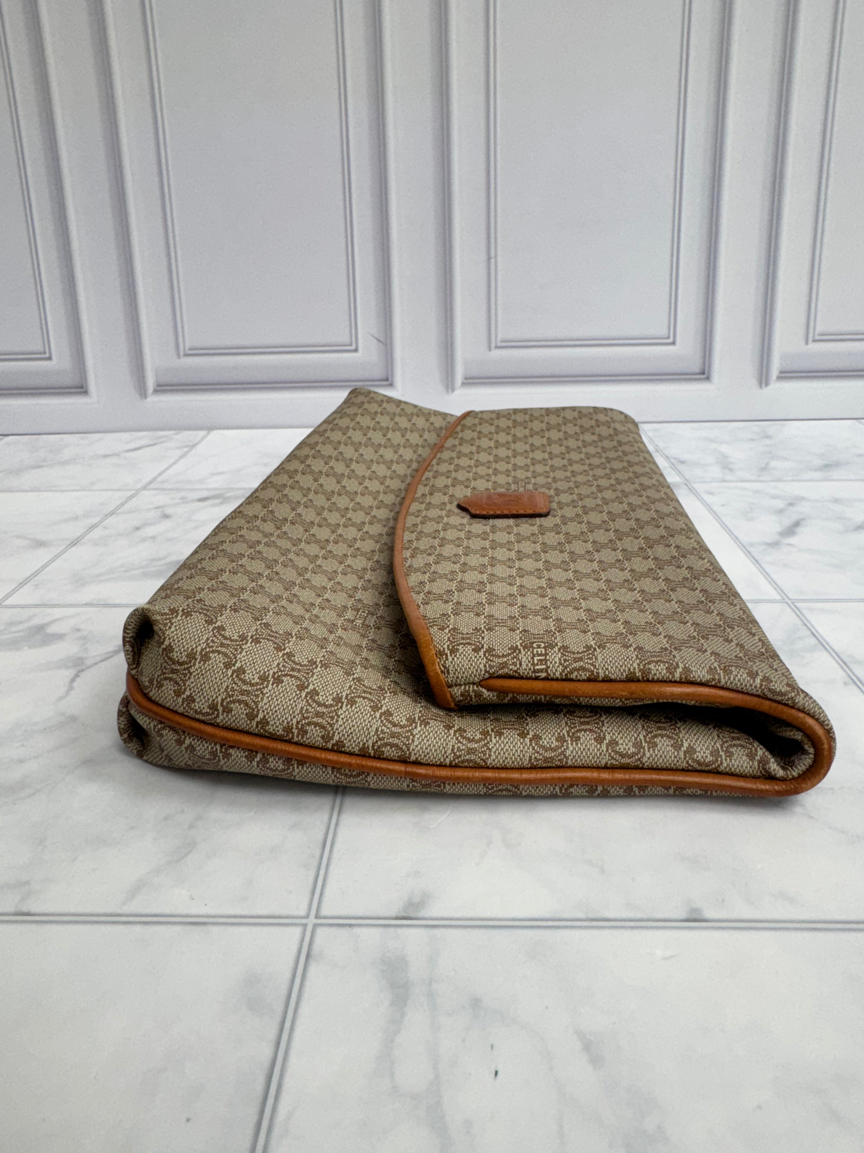 Celine Macadam Coated Canvas Clutch Bag