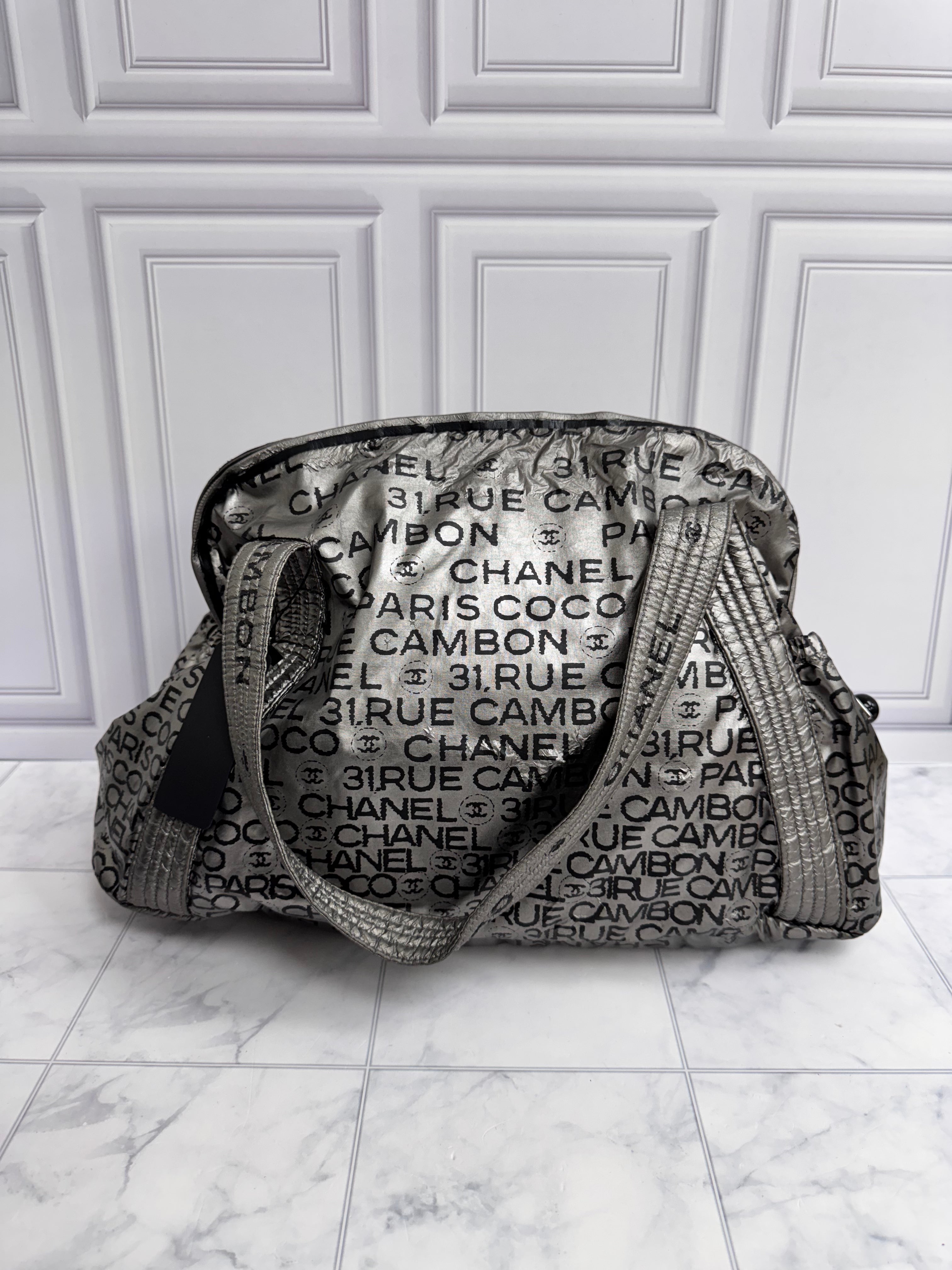 Chanel Silver Nylon Unlimited Ligne Tote Bag