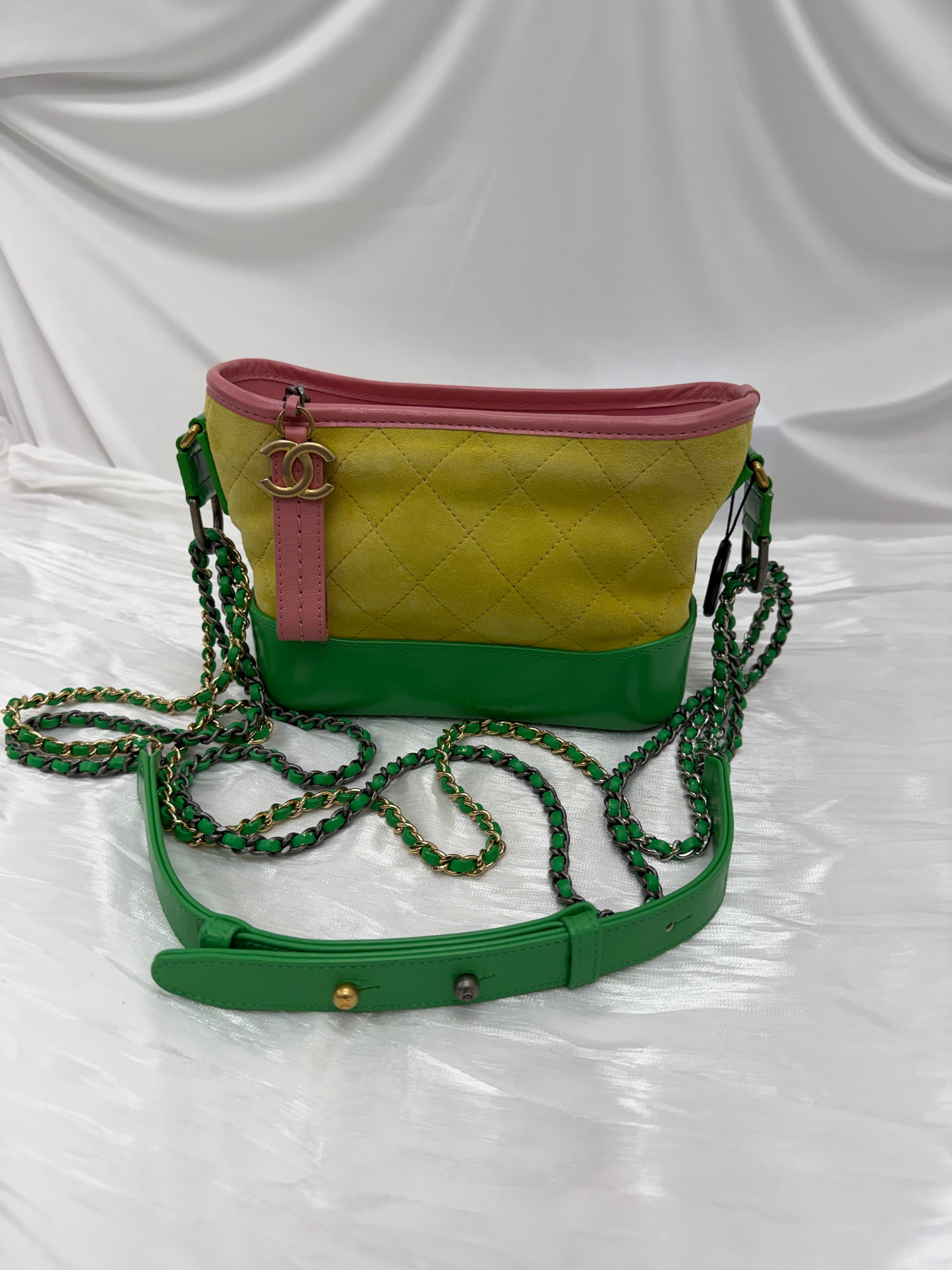 Chanel Multicolor Suede & Quilted Calfskin Small Gabrielle Hobo Bag