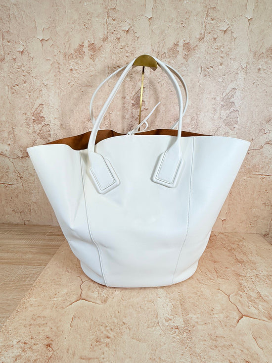 Bottega Veneta White Large Basket Beach Tote