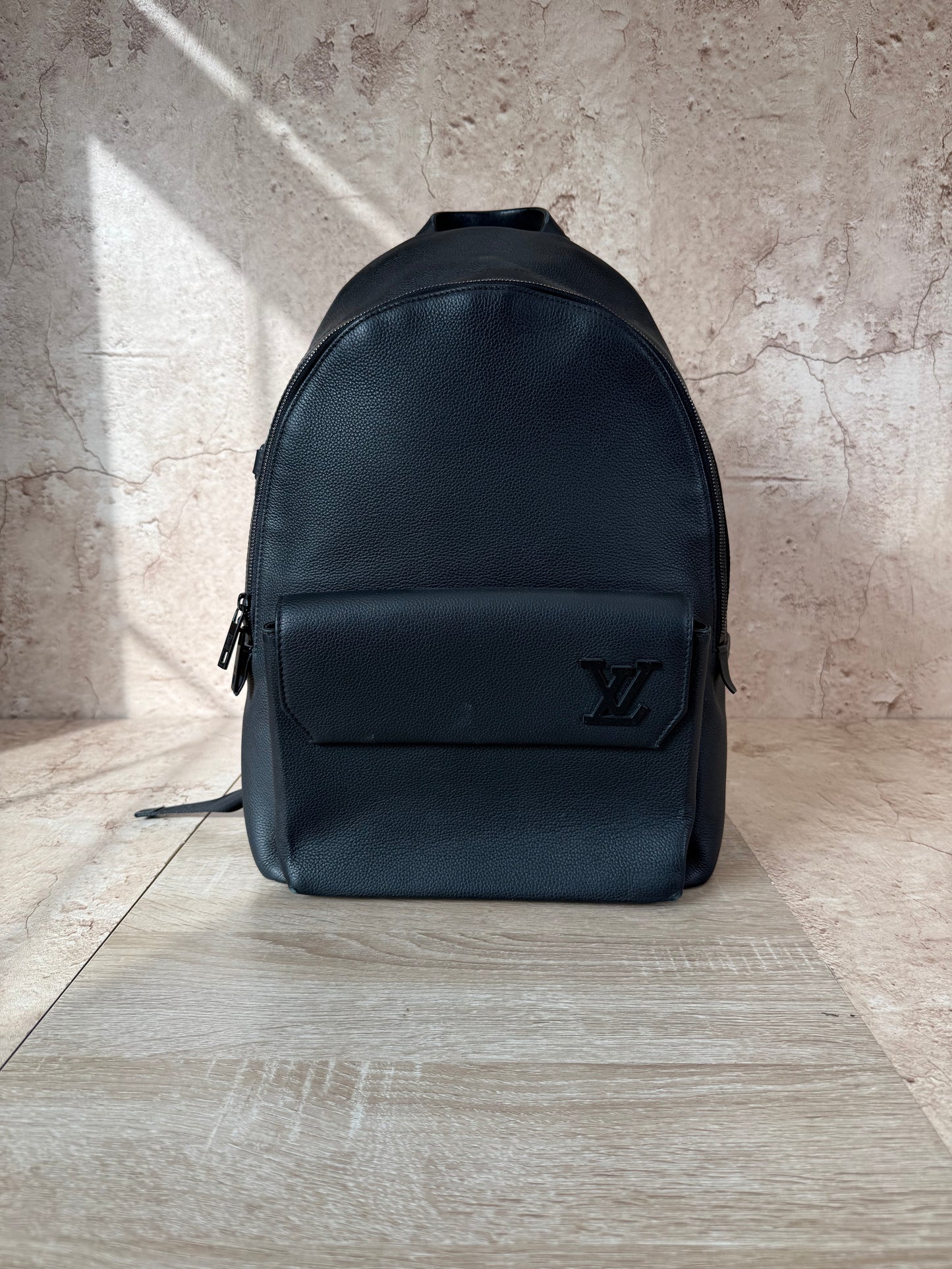 Louis Vuitton Black Leather Takeoff Backpack