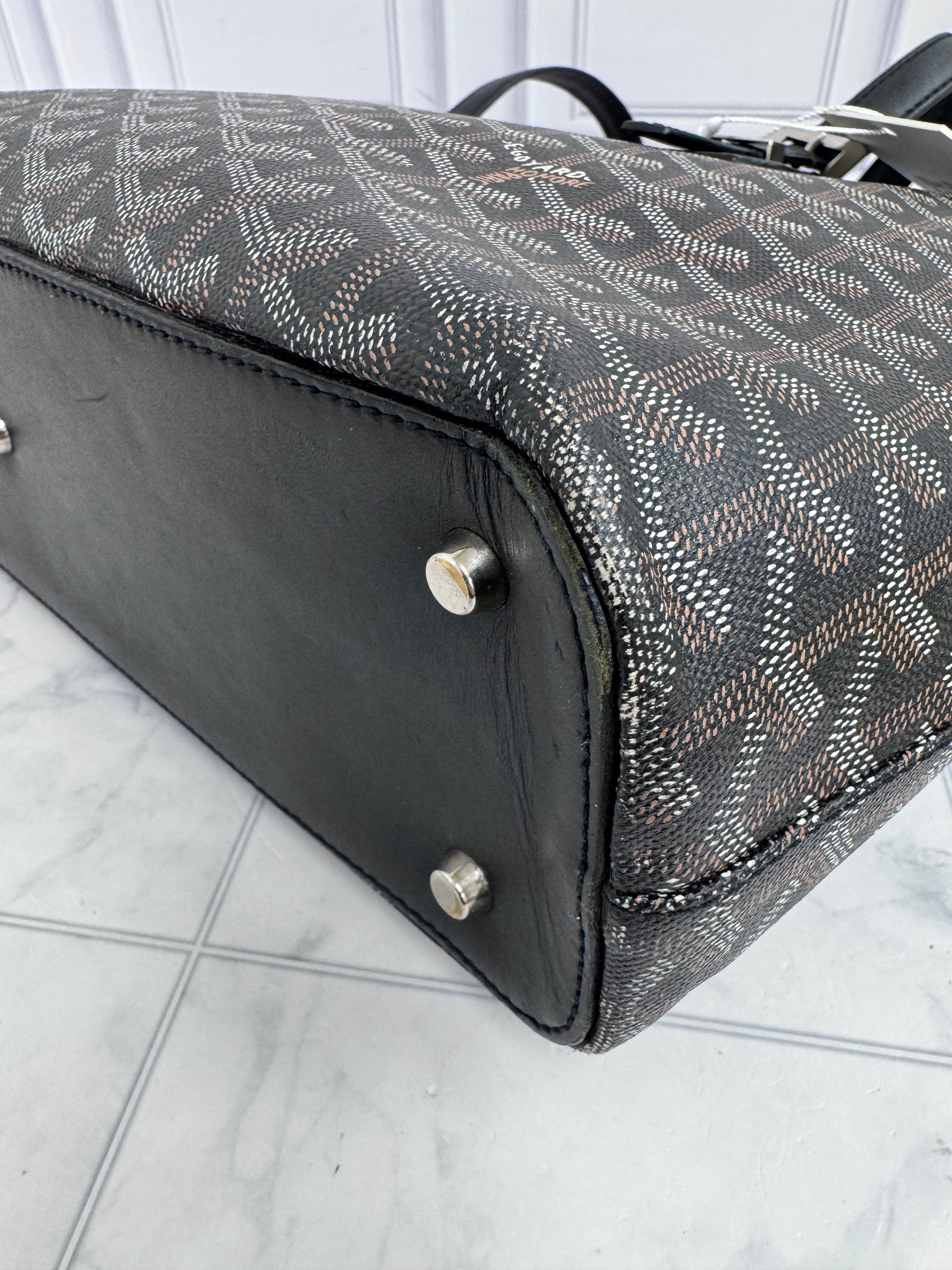Goyard Black Goyardine Coated Canvas Okinawa PM Tote Bag